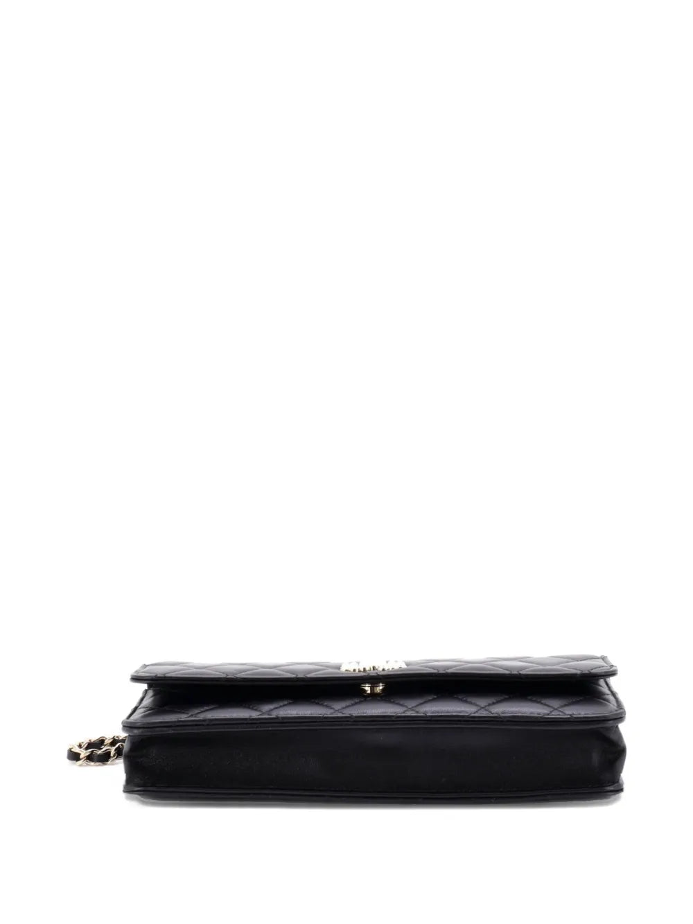Chanel Pre Owned Pearl Cc Chain Flap Bag Quilted Lambskin Shoulder Bag — Same as shown — Size One Size — Top View