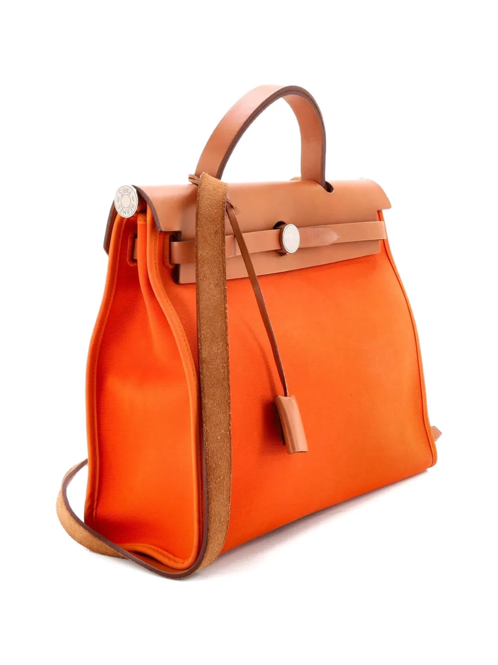 Hermes Pre Owned Herbag Zip Leather And Toile 31 Shoulder Bag — Same as shown — Size One Size — Back View
