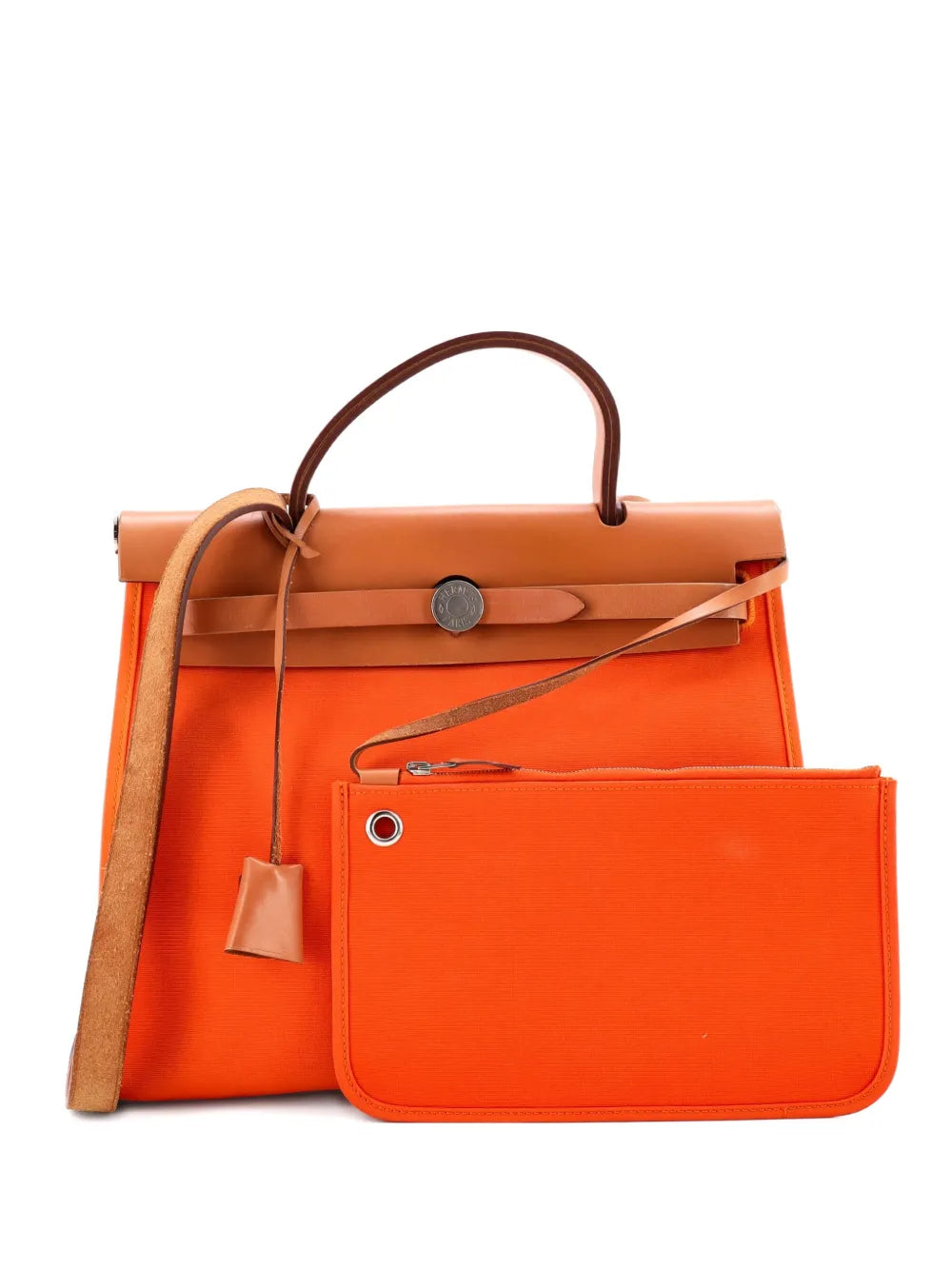 Hermes Pre Owned Herbag Zip Leather And Toile 31 Shoulder Bag — Same as shown — Size One Size — Front View