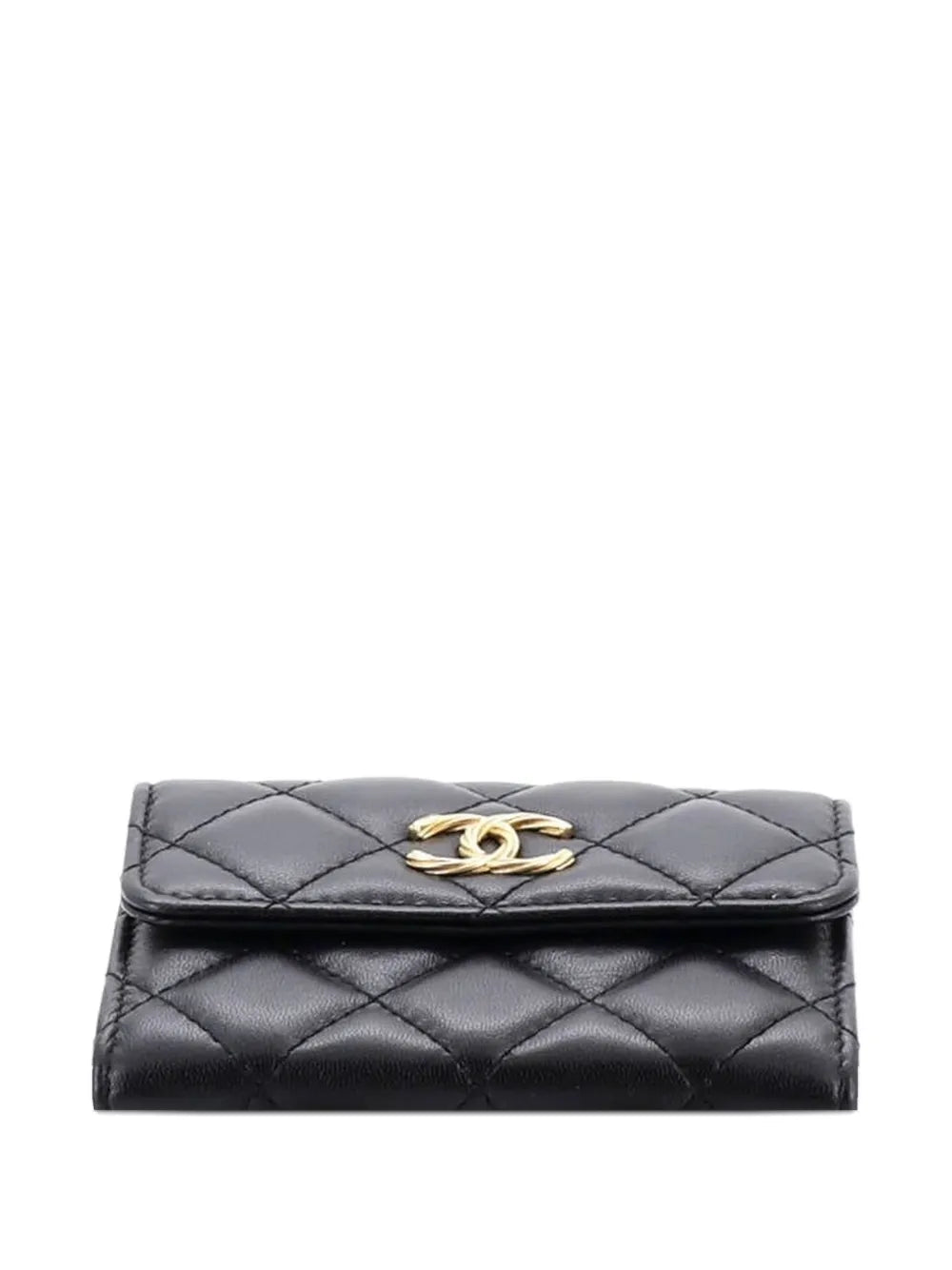 Chanel Pre Owned Card Holder With Padded Chain Strap Quilted Lambskin Shoulder Bag — Same as shown — Size One Size — Top View