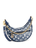 Louis Vuitton Pre Owned Loop Handbag Monogram Jacquard Denim Hobo Bag — Same as shown — Size One Size — Front View