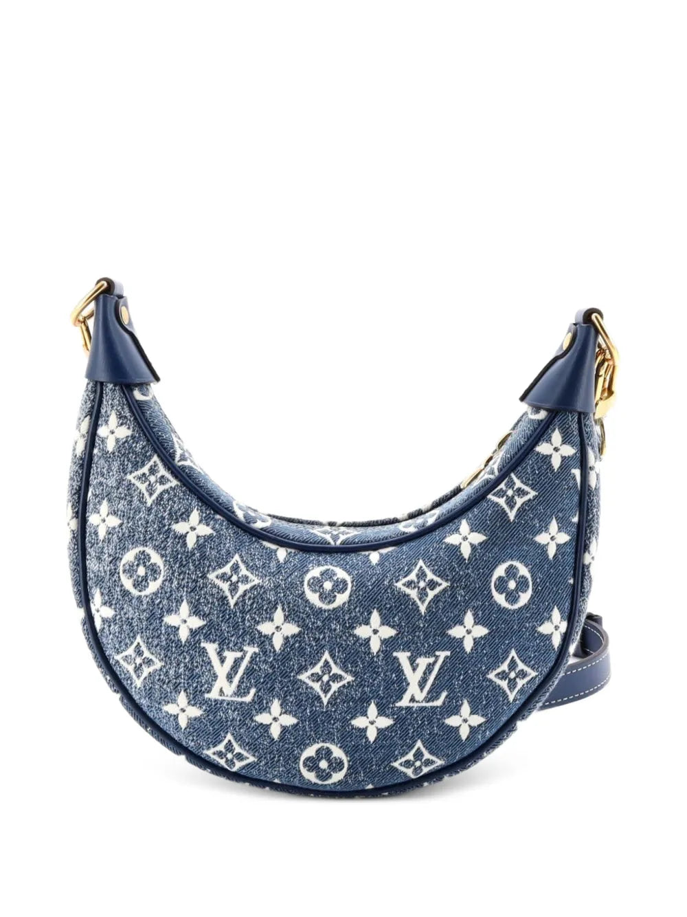 Louis Vuitton Pre Owned Loop Handbag Monogram Jacquard Denim Hobo Bag — Same as shown — Size One Size — Side View