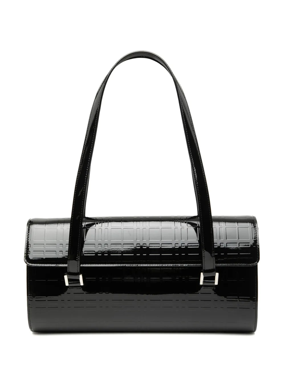 Burberry Pre Owned 2000 2017 House Check Embossed Patent Shoulder Bag — Same as shown — Size One Size — Front View