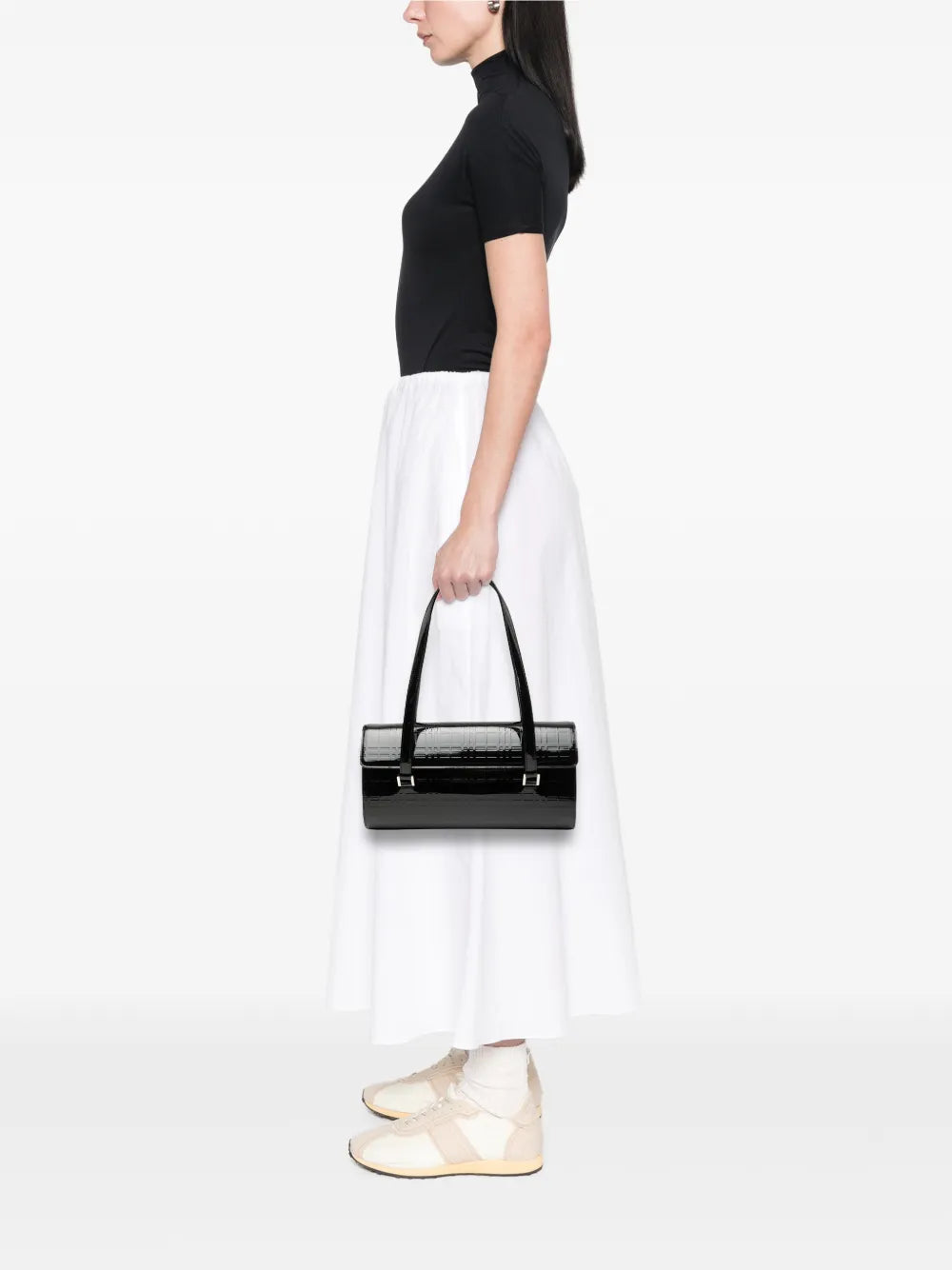Burberry Pre Owned 2000 2017 House Check Embossed Patent Shoulder Bag — Same as shown — Size One Size — Side View