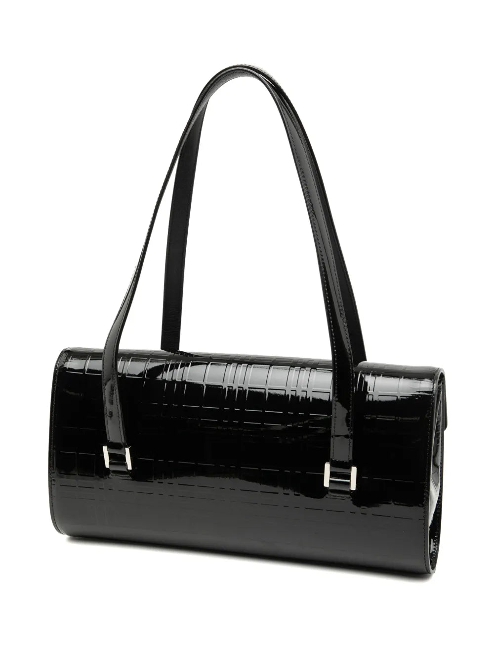 Burberry Pre Owned 2000 2017 House Check Embossed Patent Shoulder Bag — Same as shown — Size One Size — Back View