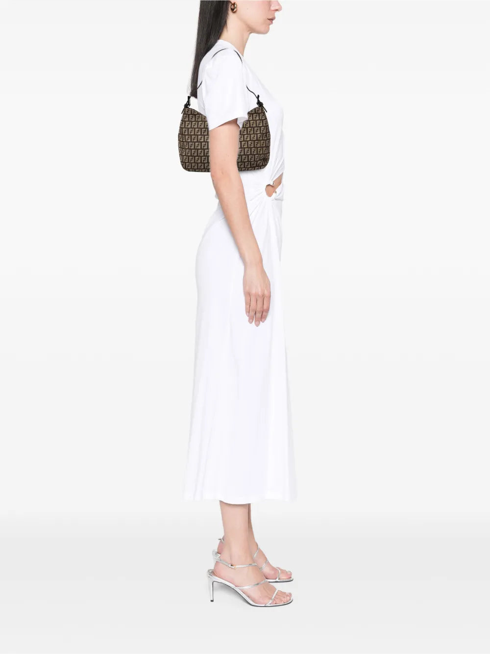 Fendi Pre Owned 2010 2025 Zucchino Canvas Shoulder Bag — Same as shown — Size One Size — Side View