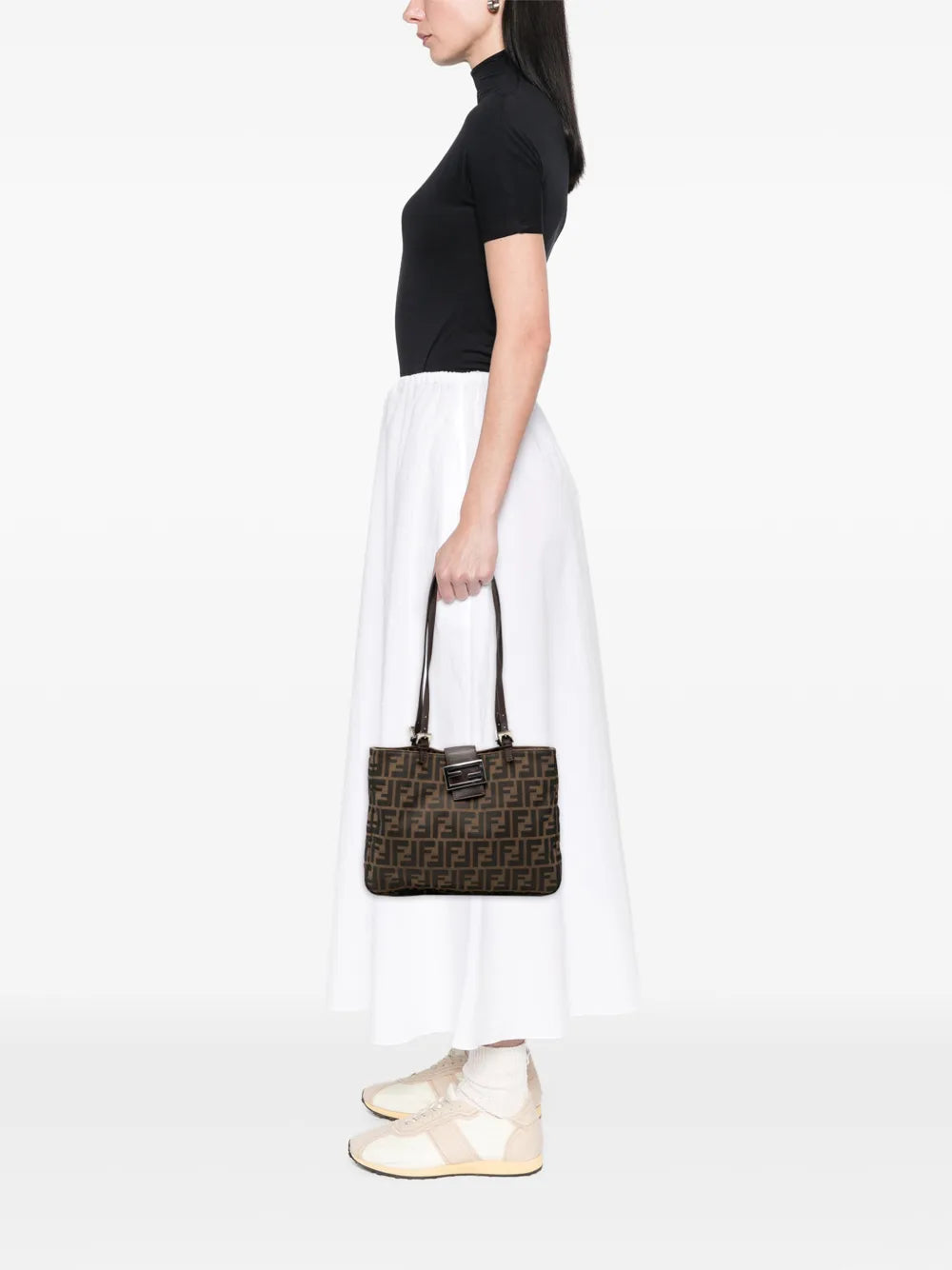 Fendi Pre Owned 2000 2010 Zucca Canvas Shoulder Bag — Same as shown — Size One Size — Side View