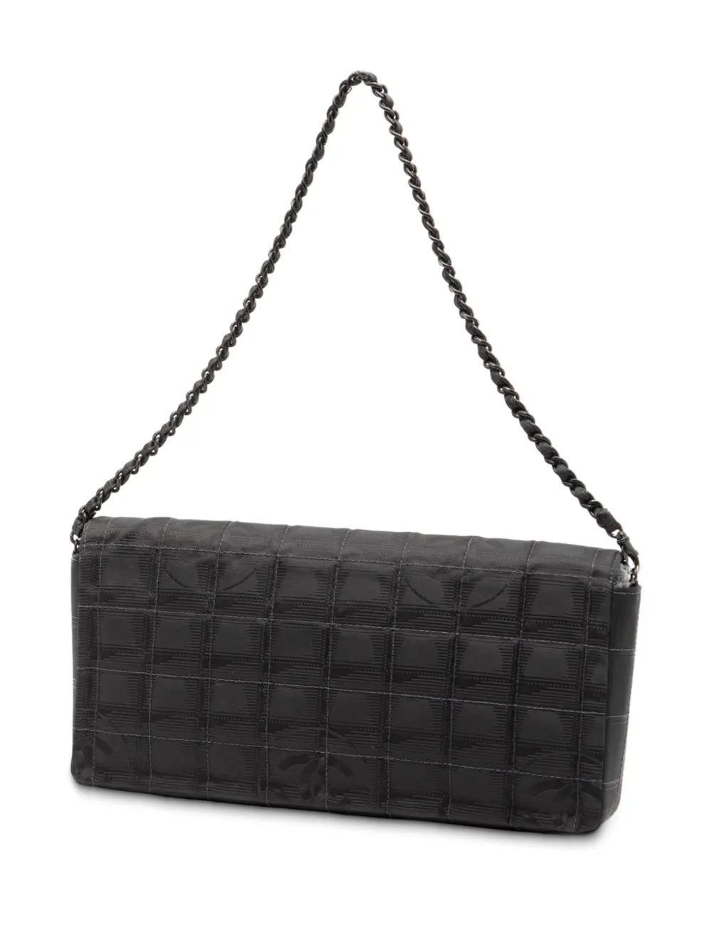 Chanel Pre Owned 2000 2002 New Travel Line Nylon East West Flap Shoulder Bag — Same as shown — Size One Size — Back View