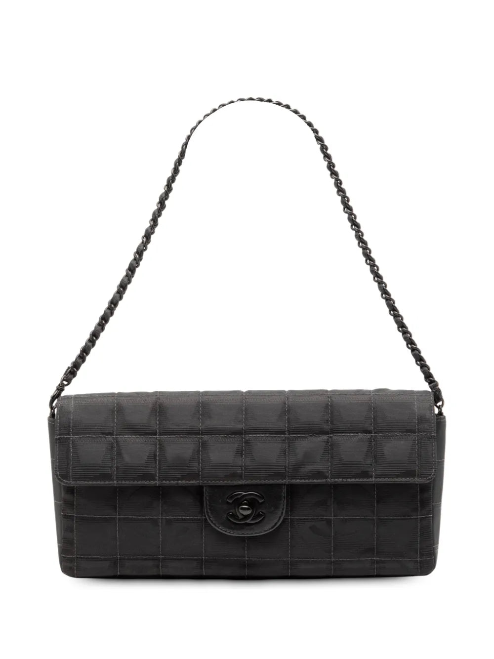 Chanel Pre Owned 2000 2002 New Travel Line Nylon East West Flap Shoulder Bag — Same as shown — Size One Size — Front View