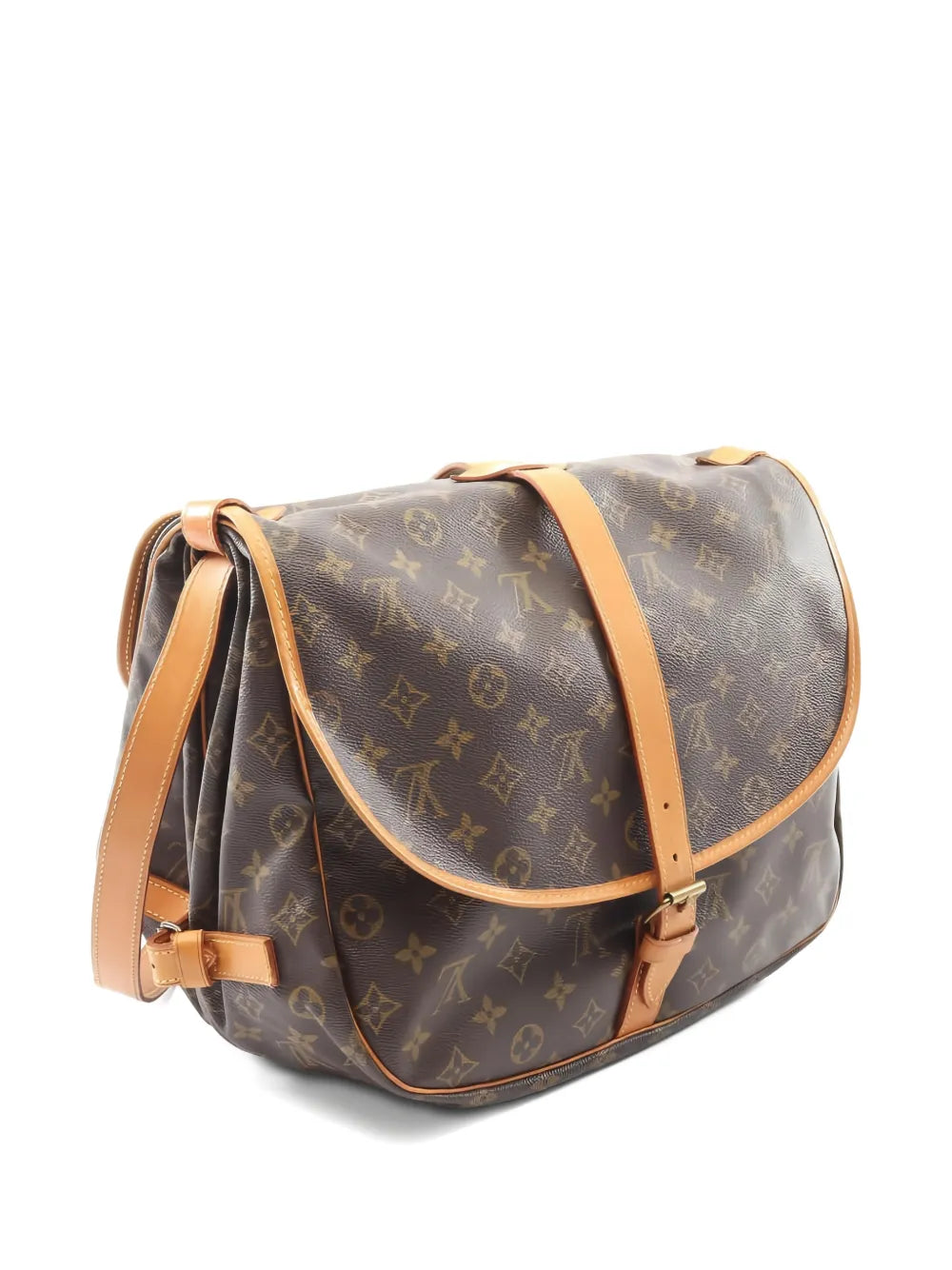 Louis Vuitton Pre Owned 1990 35 Saumur Monogram Shoulder Bag — Same as shown — Size One Size — Side View
