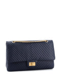Chanel Pre Owned Reissue 255 Flap Bag Chevron Sheepskin 227 Shoulder Bag — Same as shown — Size One Size — Front View