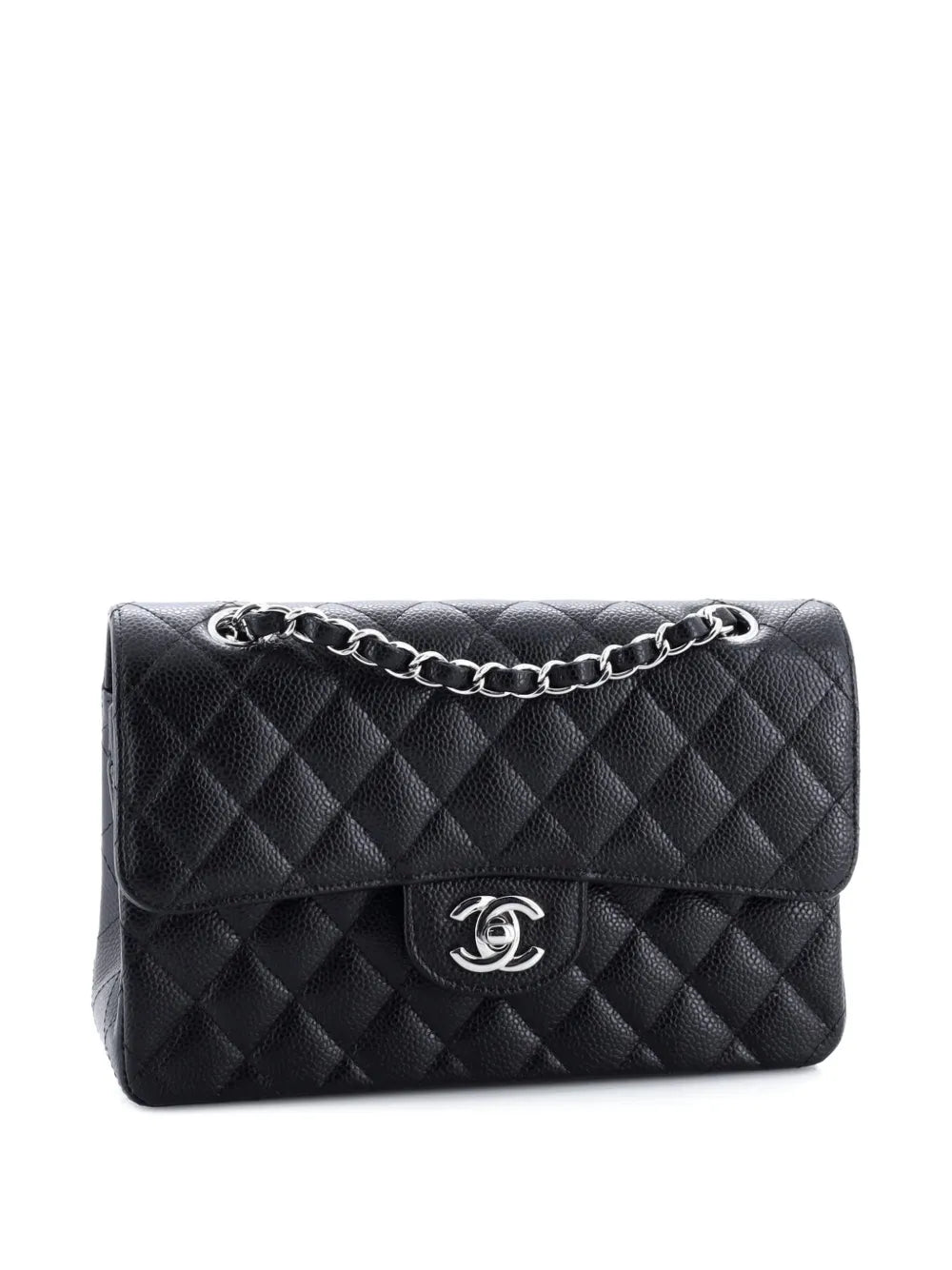 Chanel Pre Owned Classic Double Flap Bag Quilted Caviar Small Shoulder Bag — Same as shown — Size One Size — Back View