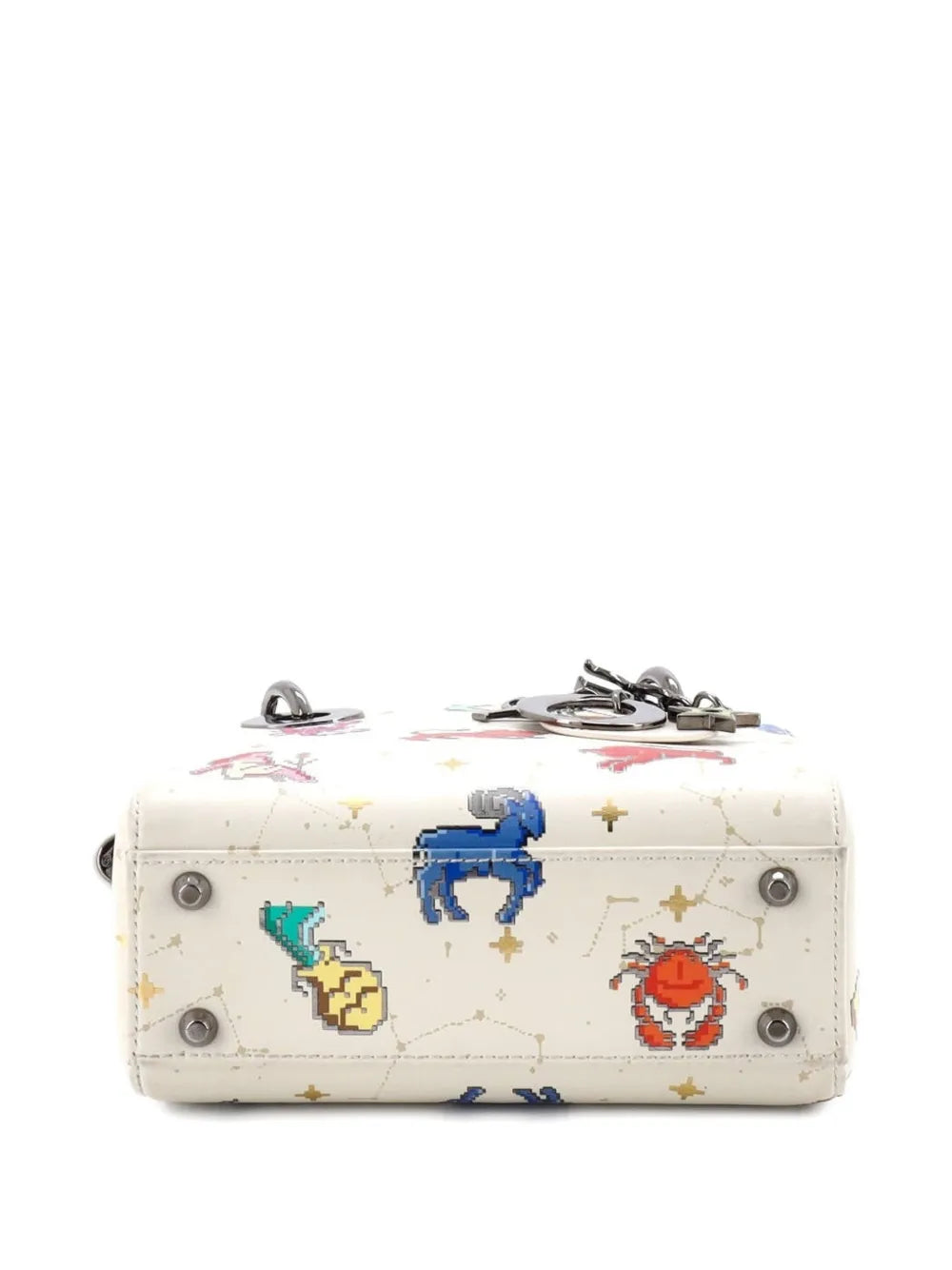 Christian Dior Pre Owned Lady Dior Bag Pixel Zodiac Printed Calfskin Mini Shoulder Bag — Same as shown — Size One Size — Back View