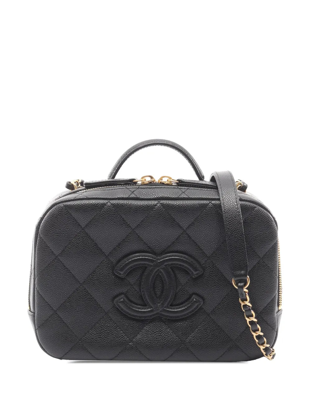 Chanel Pre Owned 2021 2026 Medium Caviar Cc Top Handle Vanity Case Shoulder Bag — Same as shown — Size One Size — Front View