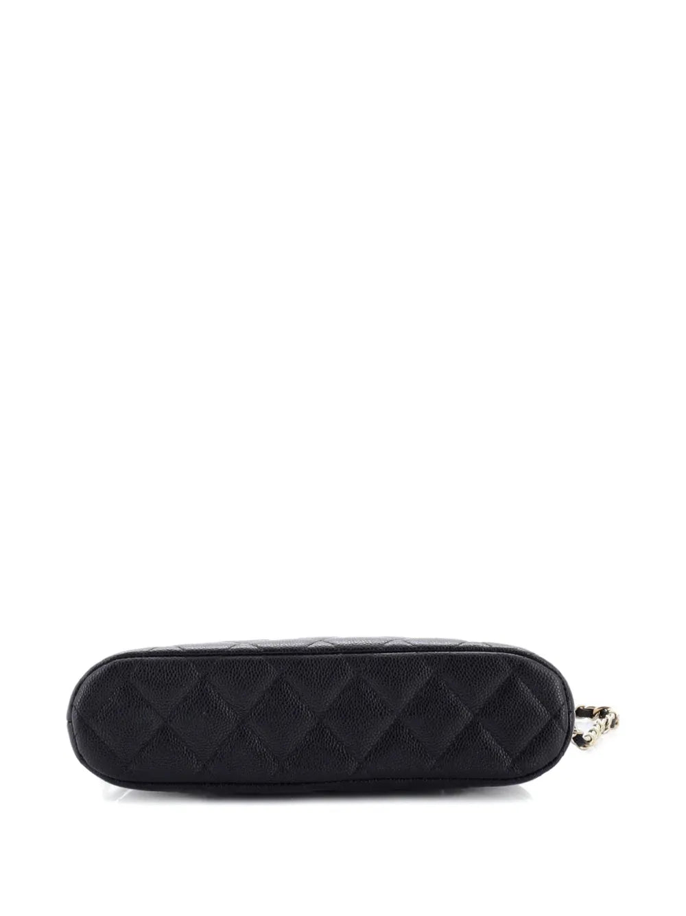 Chanel Pre Owned Cc Dome Zip Clutch With Chain Quilted Caviar Small Shoulder Bag — Same as shown — Size One Size — Detail View
