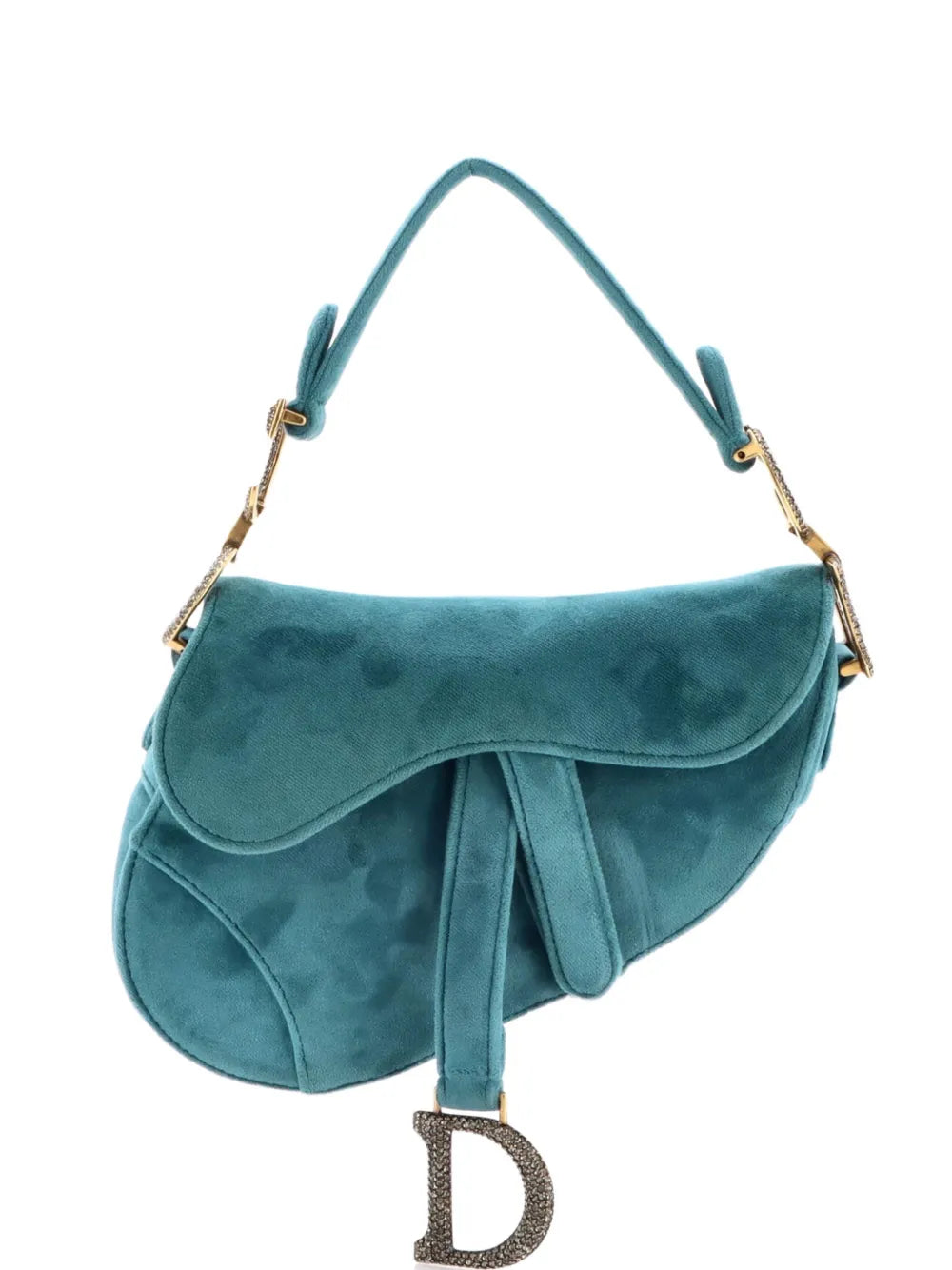 Christian Dior Pre Owned Saddle Handbag Velvet With Crystals Mini Shoulder Bag — Same as shown — Size One Size — Front View
