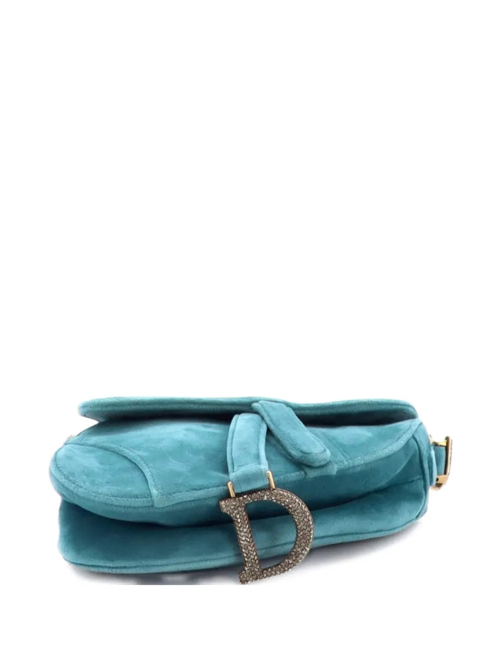 Christian Dior Pre Owned Saddle Handbag Velvet With Crystals Mini Shoulder Bag — Same as shown — Size One Size — Top View