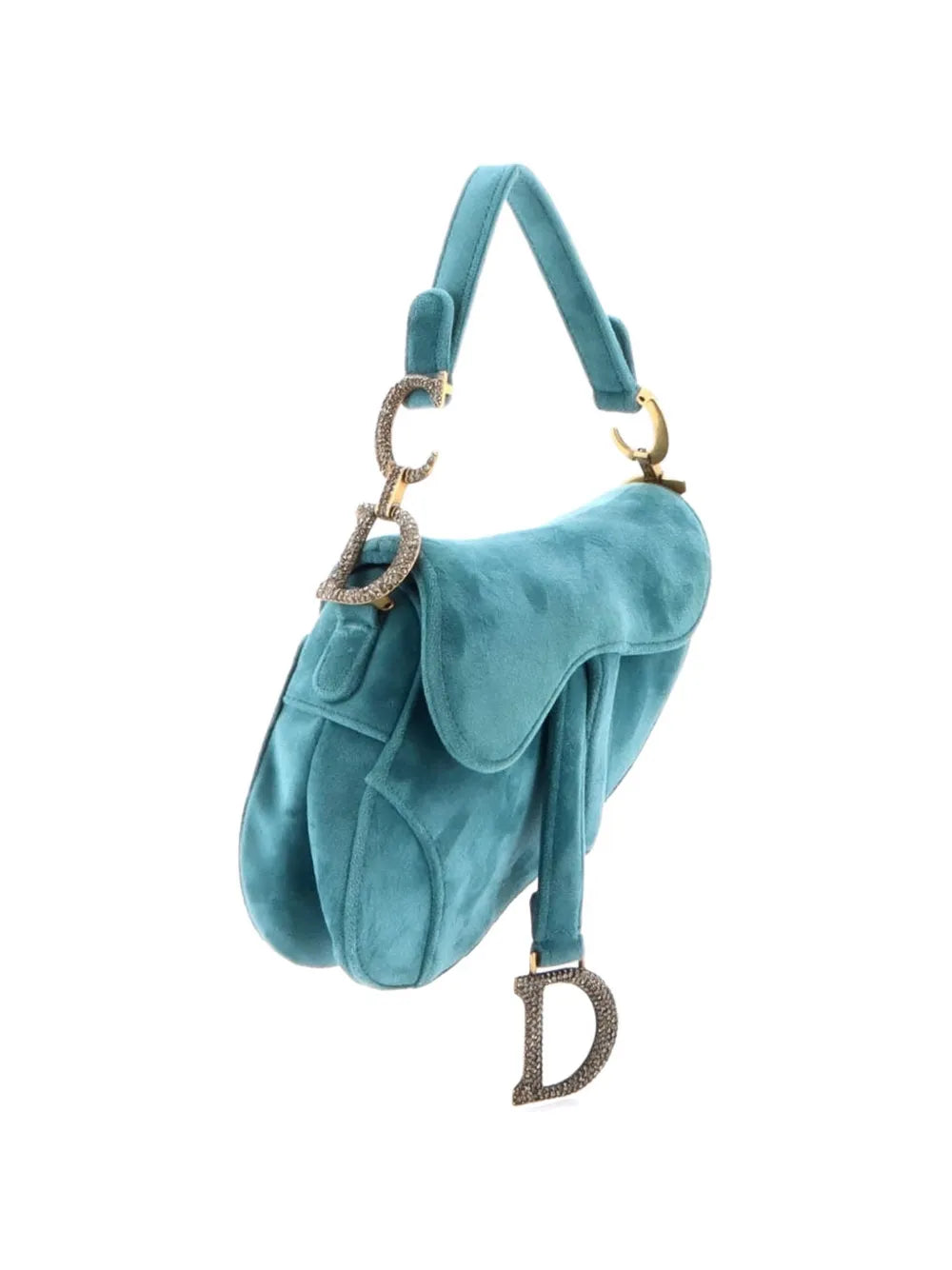 Christian Dior Pre Owned Saddle Handbag Velvet With Crystals Mini Shoulder Bag — Same as shown — Size One Size — Back View