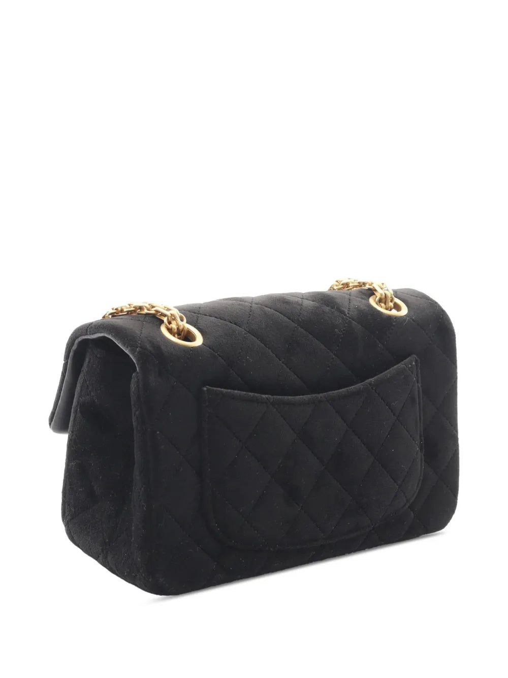 Chanel Pre Owned 2019 Reissue 255 Quilted Velvet Single Flap Shoulder Bag — Same as shown — Size One Size — Back View