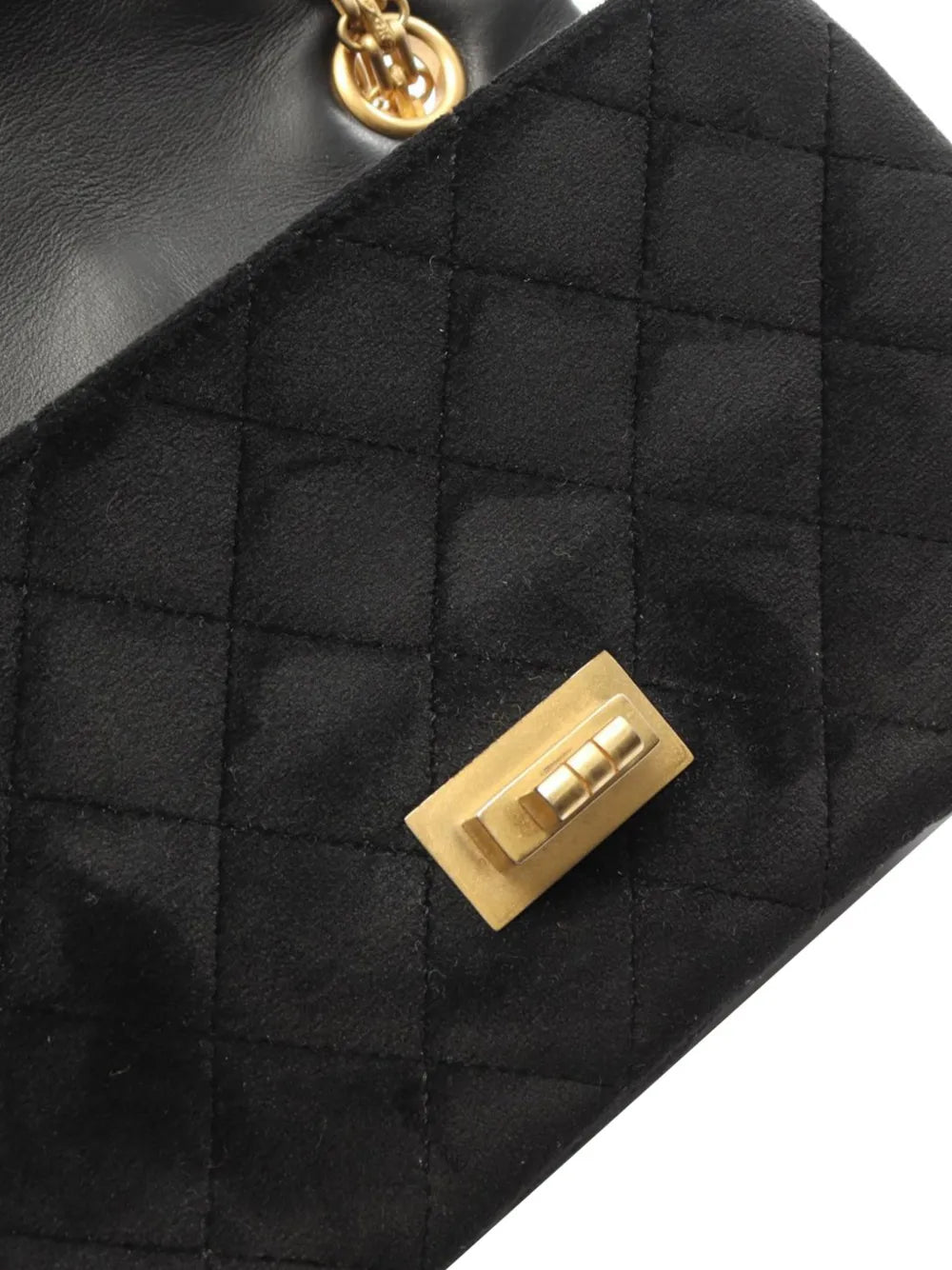 Chanel Pre Owned 2019 Reissue 255 Quilted Velvet Single Flap Shoulder Bag — Same as shown — Size One Size — Side View