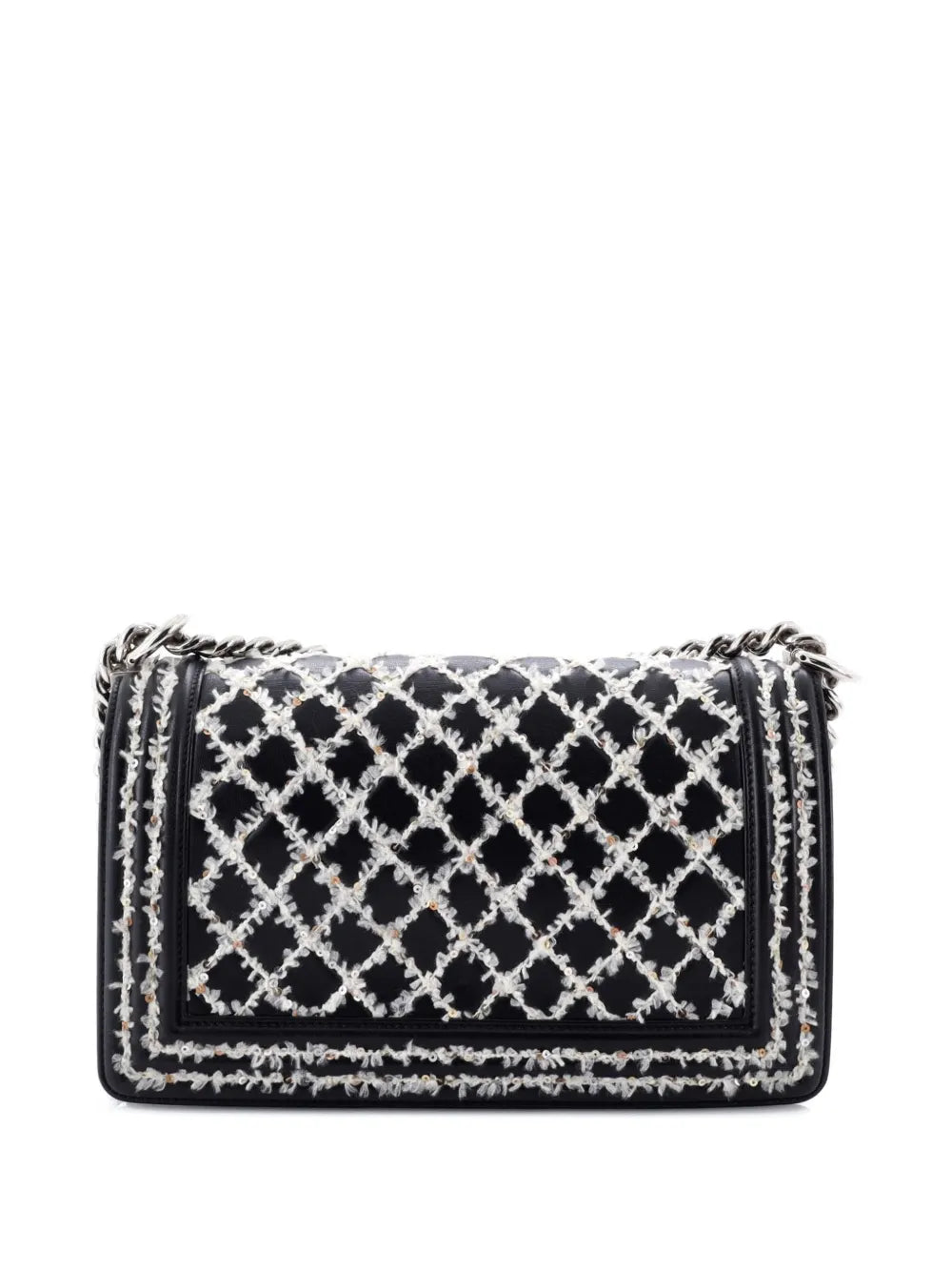 Chanel Pre Owned Boy Flap Bag Sequin Quilted Calfskin Old Medium Shoulder Bag — Same as shown — Size One Size — Side View