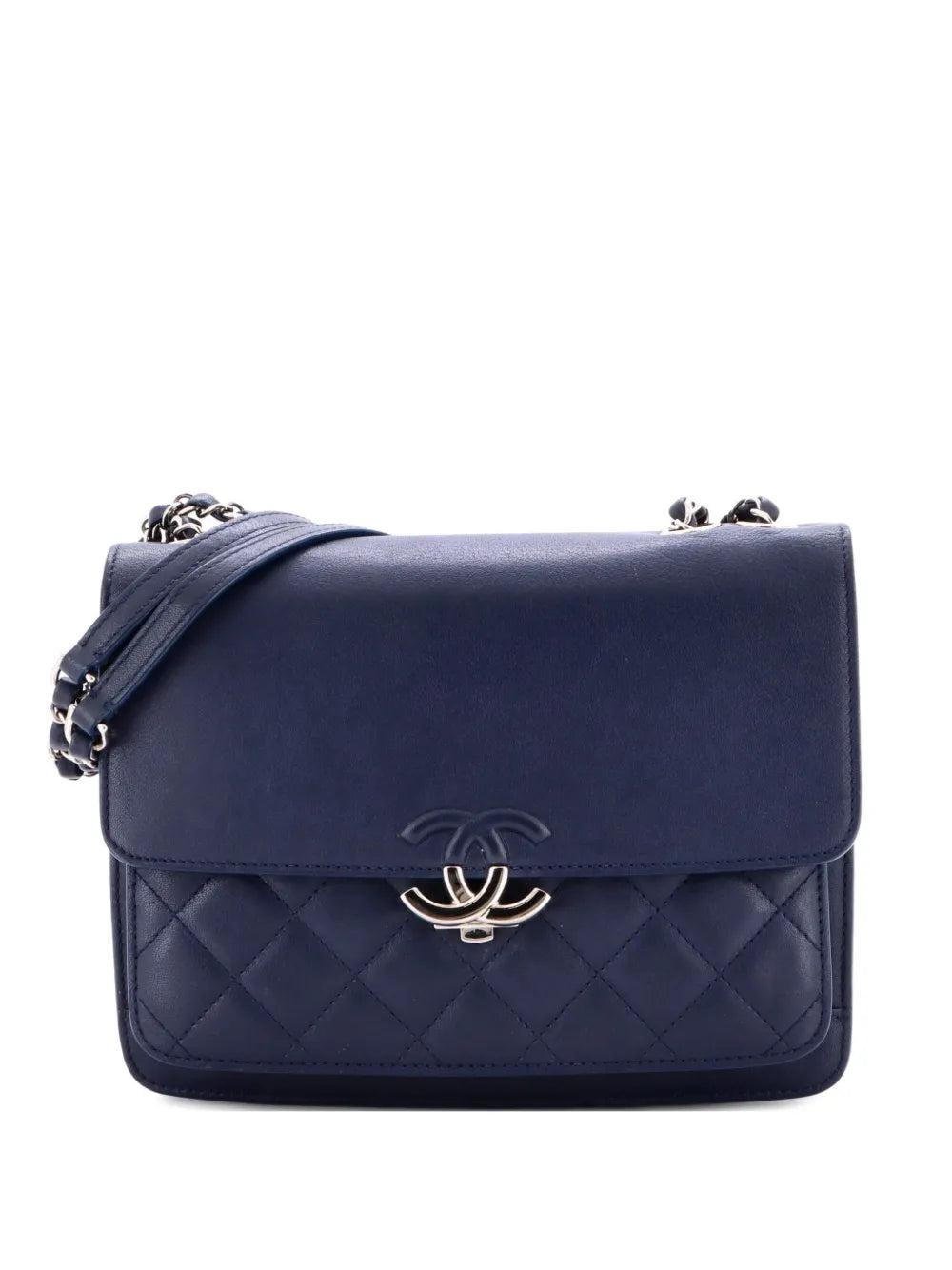 Chanel Pre Owned Cc Box Flap Bag Quilted Calfskin Small Shoulder Bag — Same as shown — Size One Size — Front View