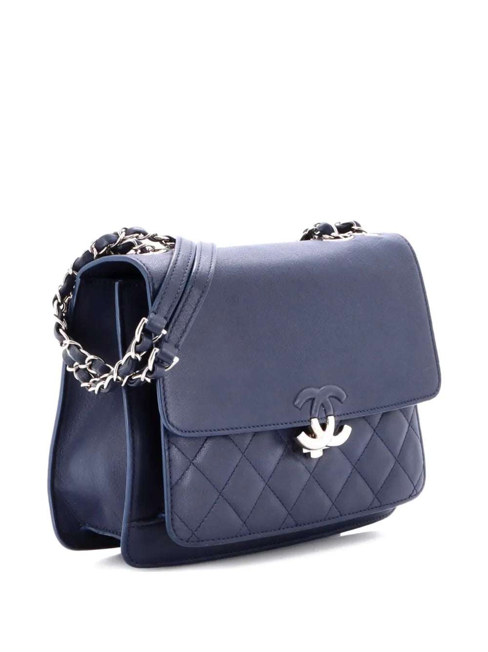 Chanel Pre Owned Cc Box Flap Bag Quilted Calfskin Small Shoulder Bag — Same as shown — Size One Size — Back View