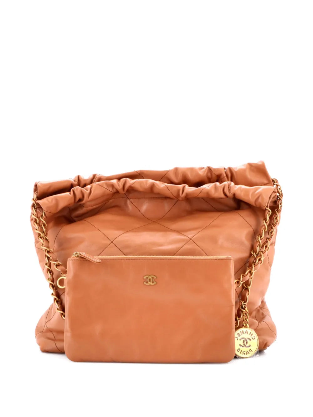 Chanel Pre Owned 22 Chain Quilted Calfskin Small Hobo Bag — Same as shown — Size One Size — Back View