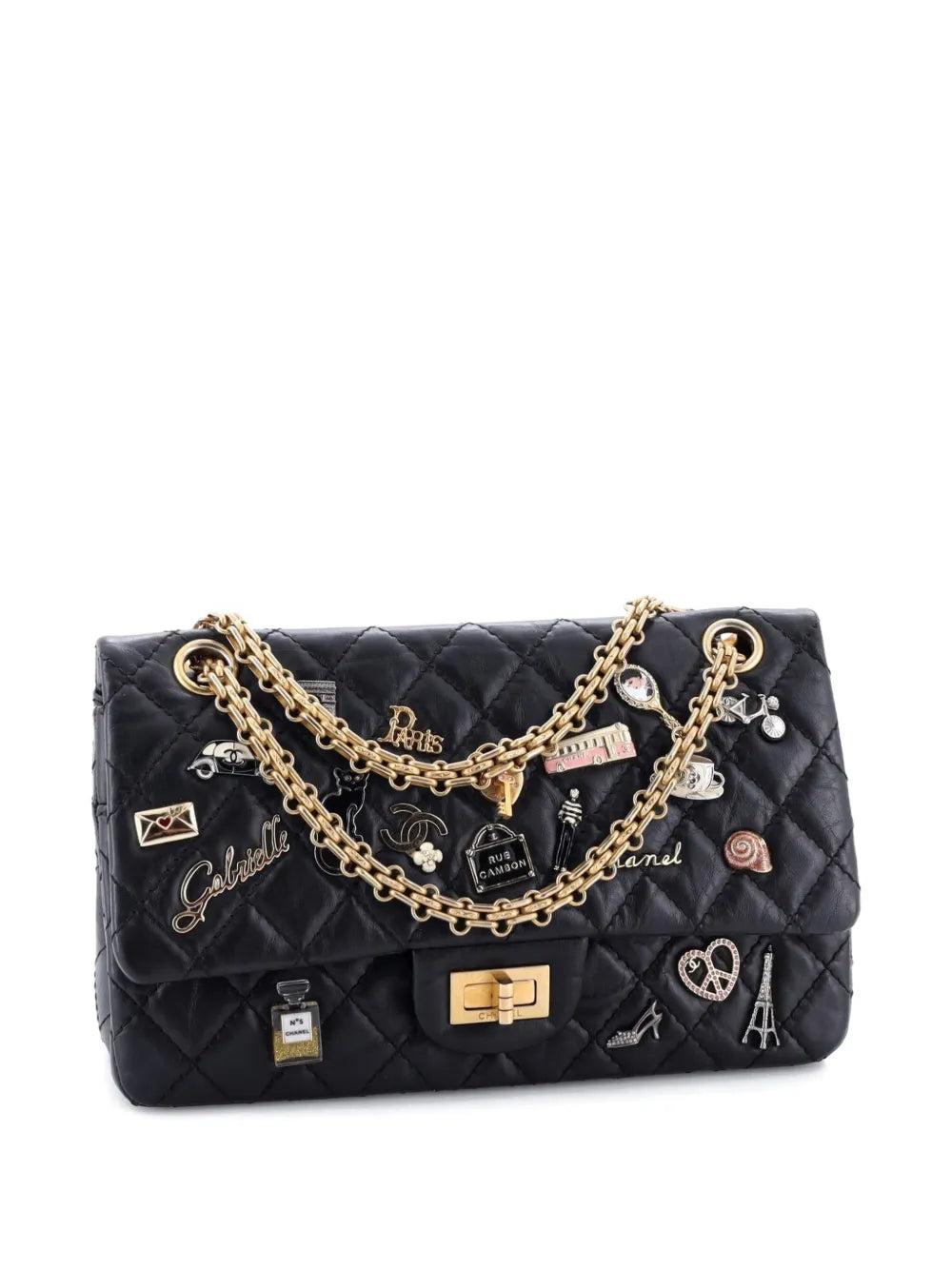 Chanel Pre Owned Lucky Charms Reissue 255 Flap Bag Quilted Aged Calfskin 225 Shoulder Bag — Same as shown — Size One Size — Back View
