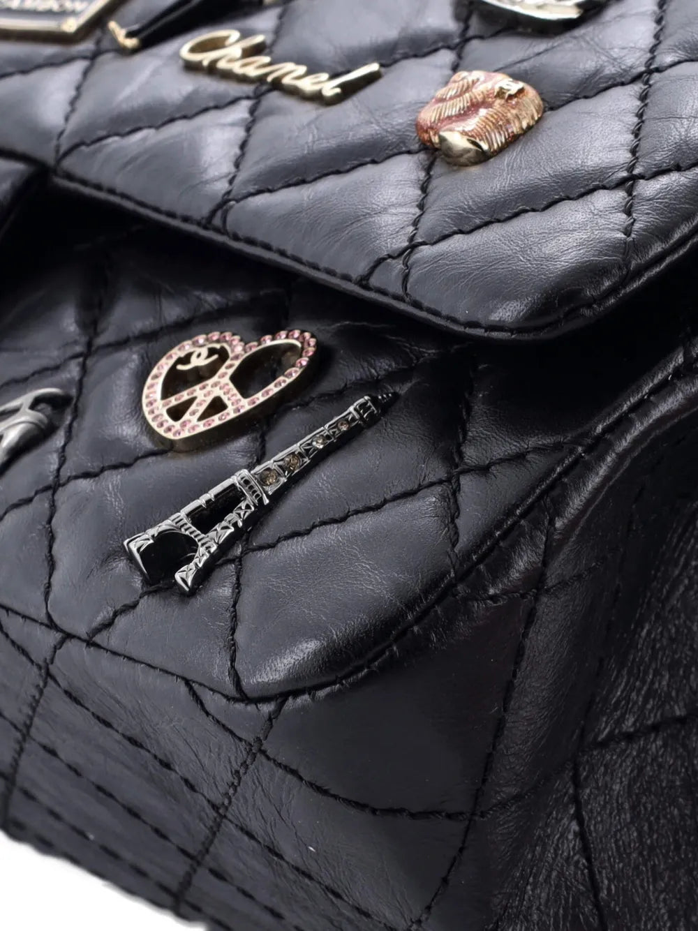 Chanel Pre Owned Lucky Charms Reissue 255 Flap Bag Quilted Aged Calfskin 225 Shoulder Bag — Same as shown — Size One Size — Detail View