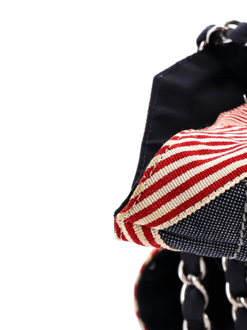 Chanel Pre Owned Stretch Spirit Cabas Quilted Denim Large Shoulder Bag — Same as shown — Size One Size — Detail View