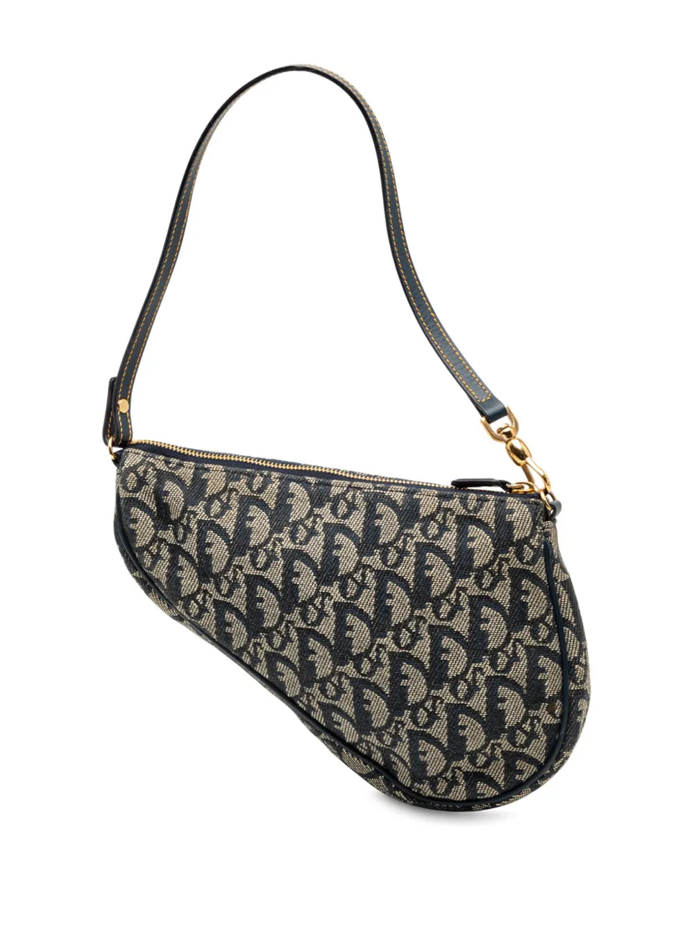 Christian Dior Pre Owned 2001 Mini Diorissimo Canvas Saddle Pochette Shoulder Bag — Same as shown — Size One Size — Back View