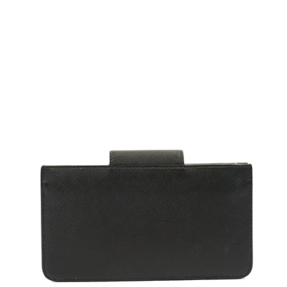 Prada Wallet Wallet in Black, Leather — Top View