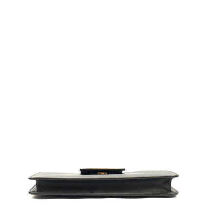 Prada Wallet Wallet in Black, Leather — Detail View