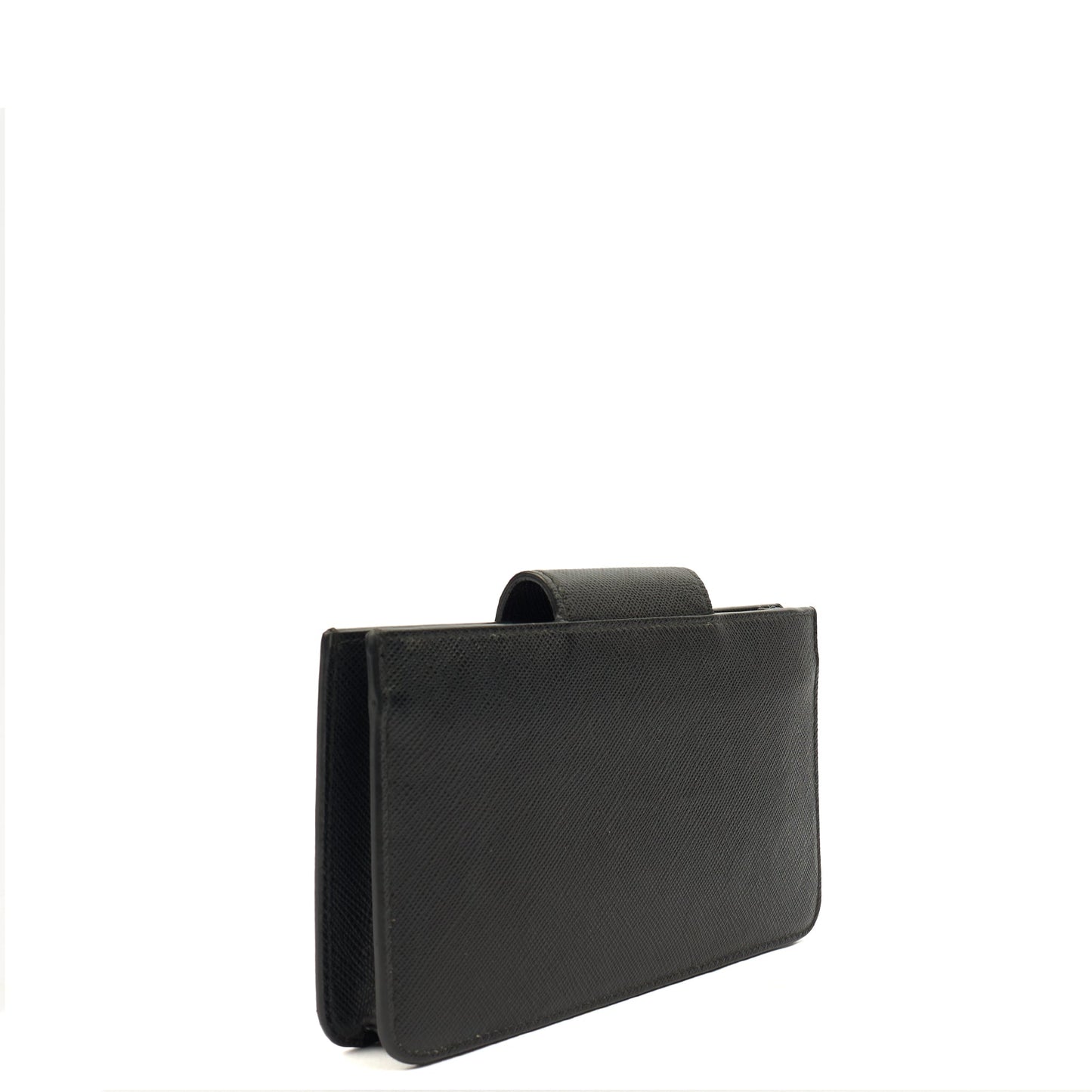 Prada Wallet Wallet in Black, Leather — Back View