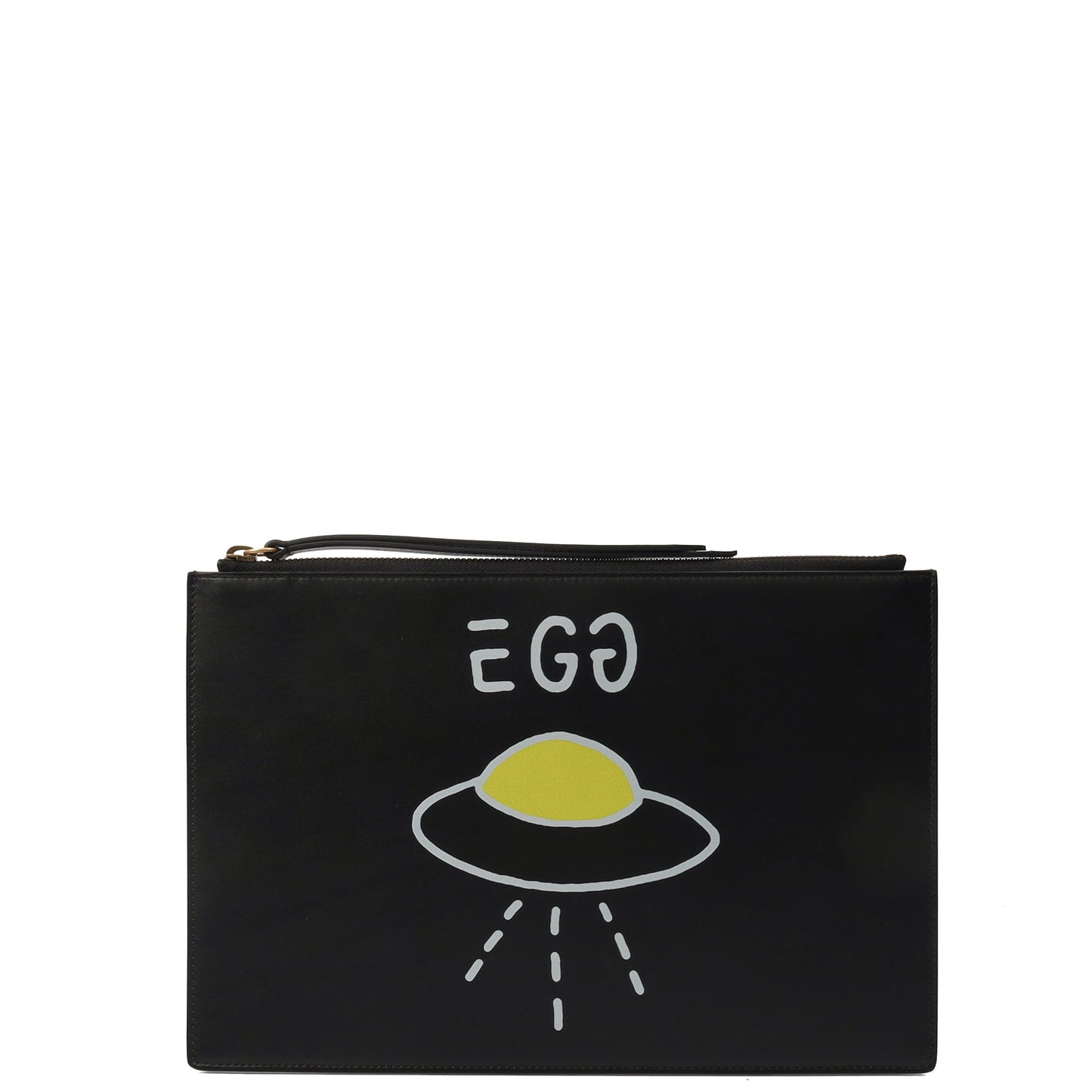Gucci Clutch Clutch in Black, Leather — Front View