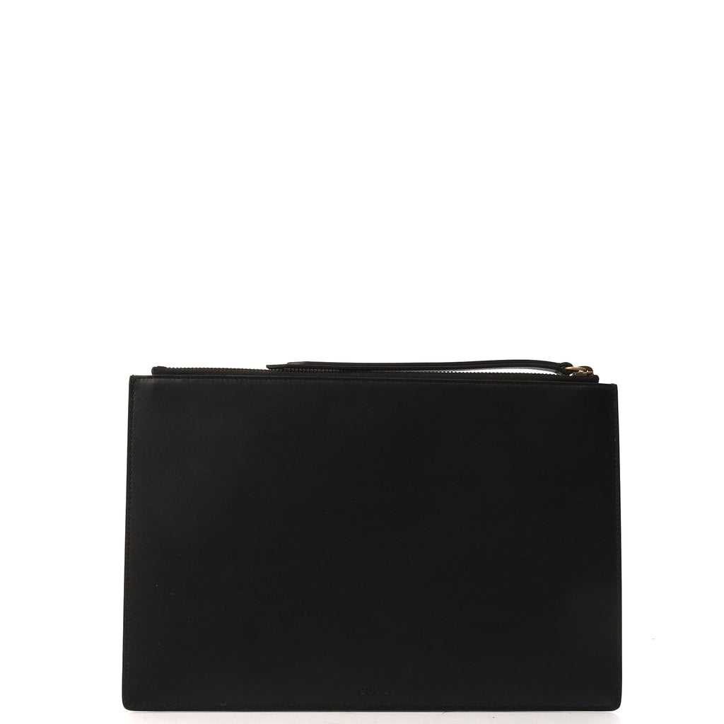 Gucci Clutch Clutch in Black, Leather — Back View