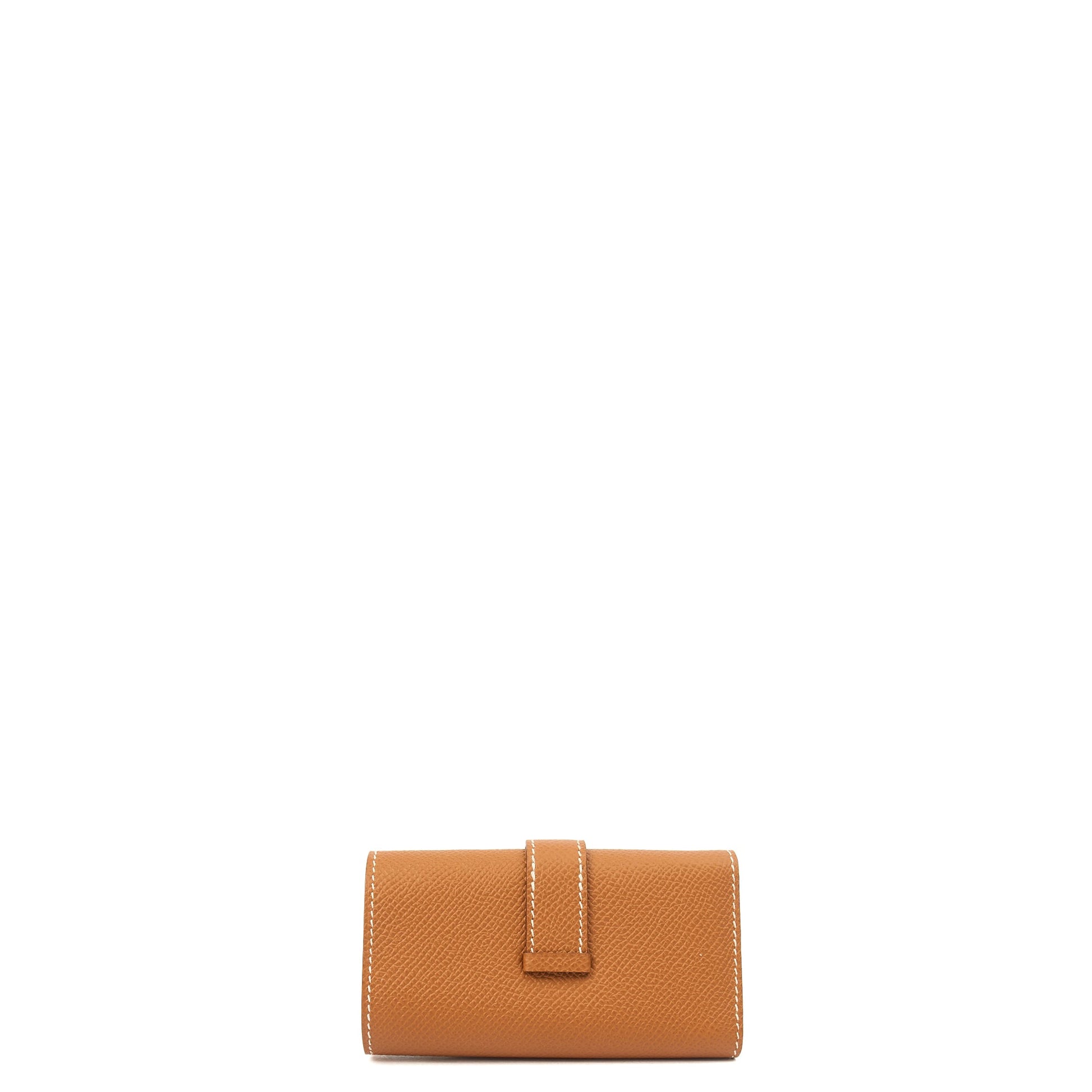 Hermes Wallet Bearn Four Key Holder in Gold, Epsom Leather — Back View