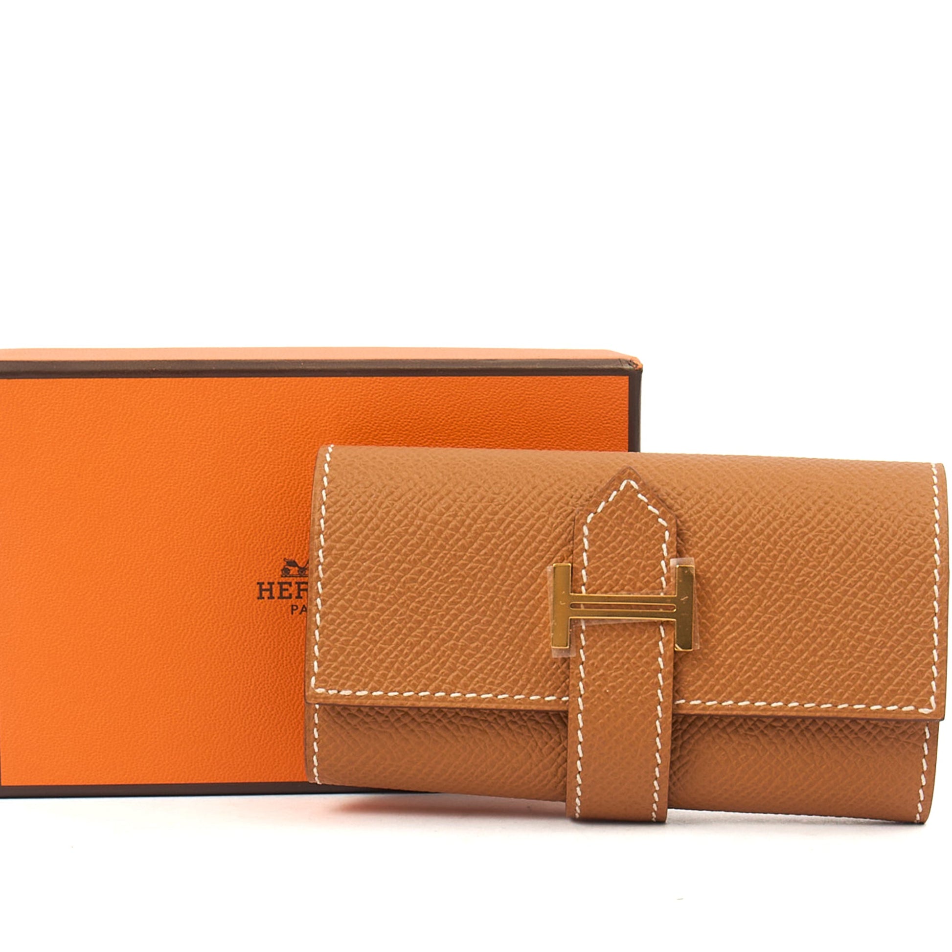 Hermes Wallet Bearn Four Key Holder in Gold, Epsom Leather — Alternate View 30