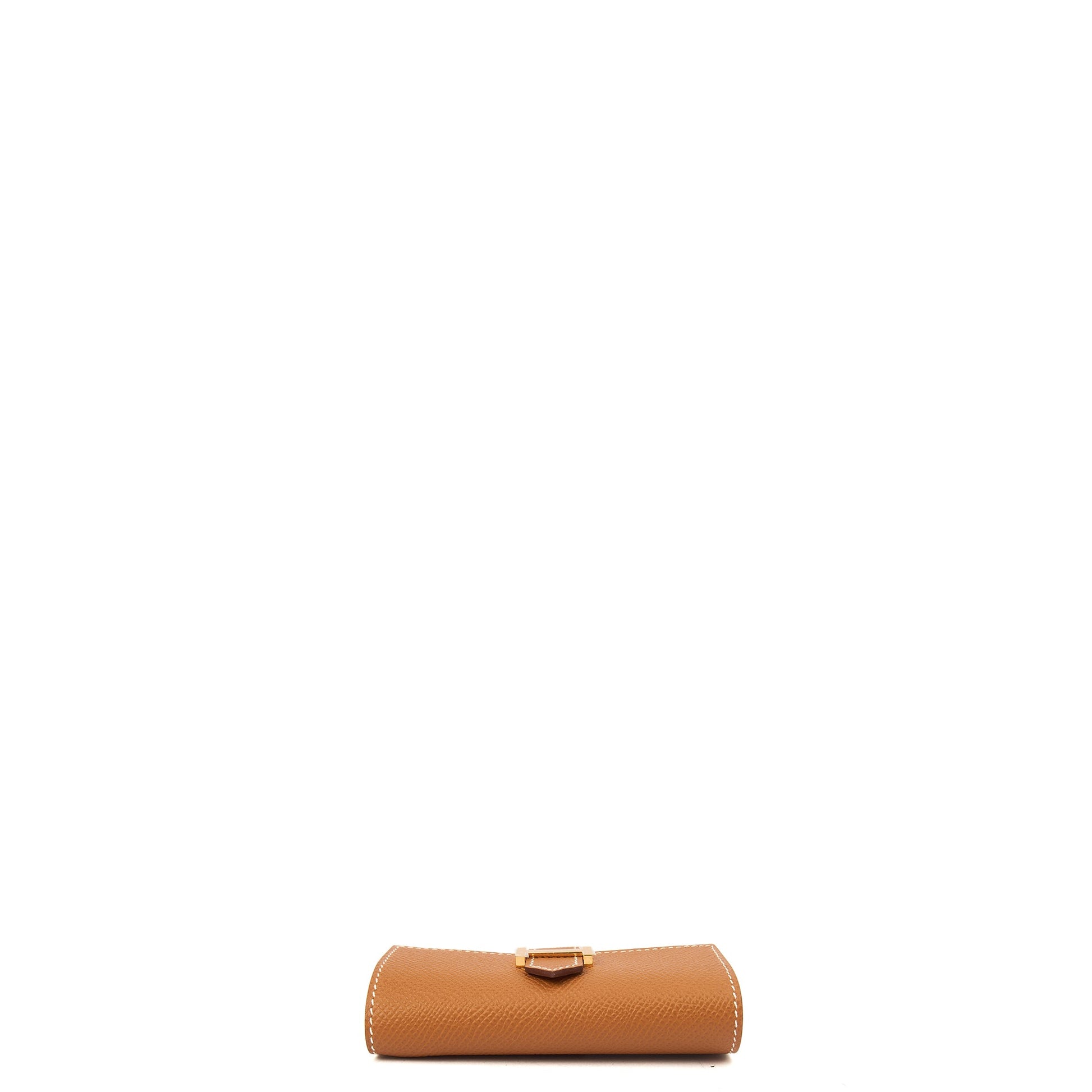 Hermes Wallet Bearn Four Key Holder in Gold, Epsom Leather — Top View