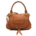 Chloe Shoulder Bag Marcie - Medium in Brown, Calfskin Leather — Front View