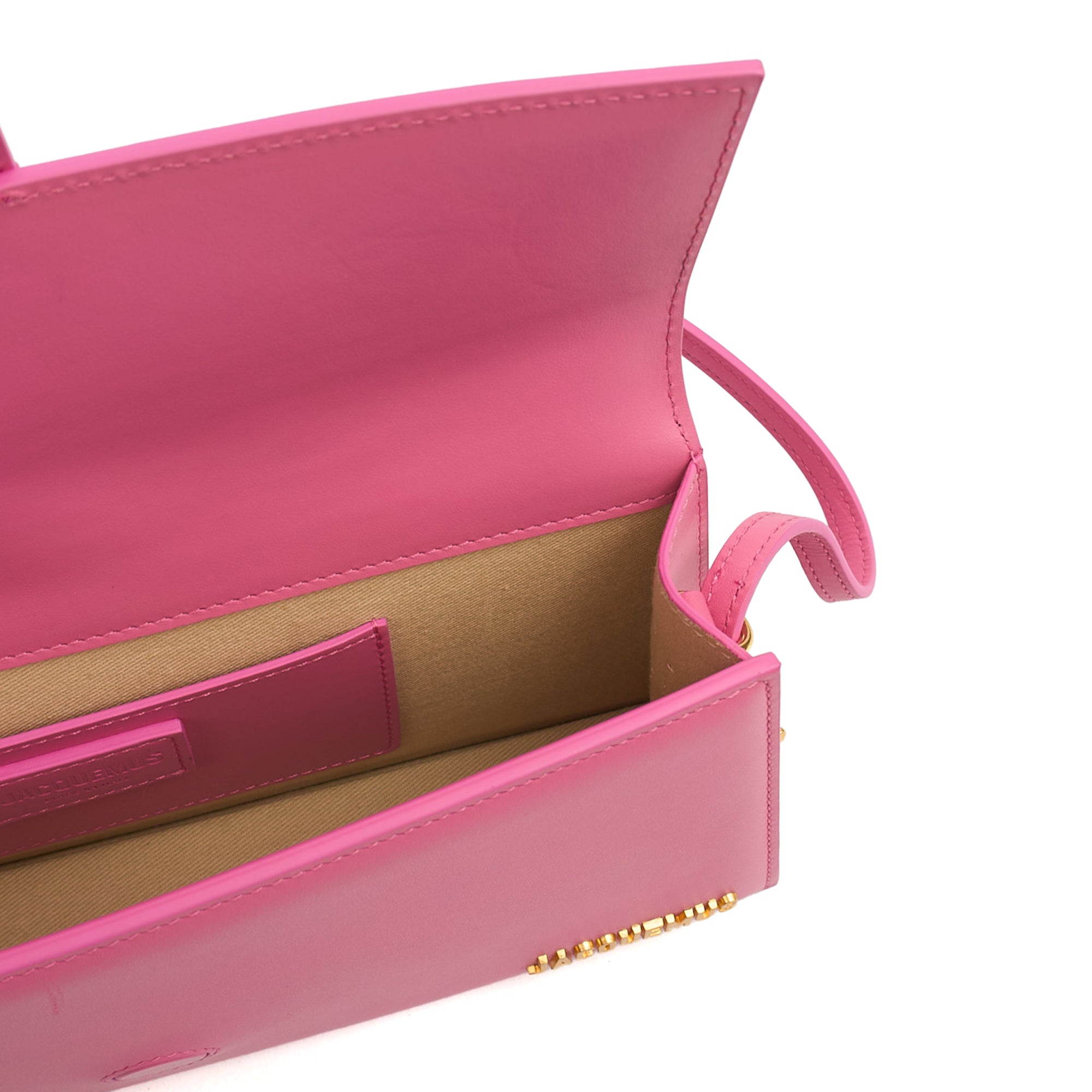 Jacquemus Shoulder Bag Le Bambino Long in Pink, Leather — Detail View