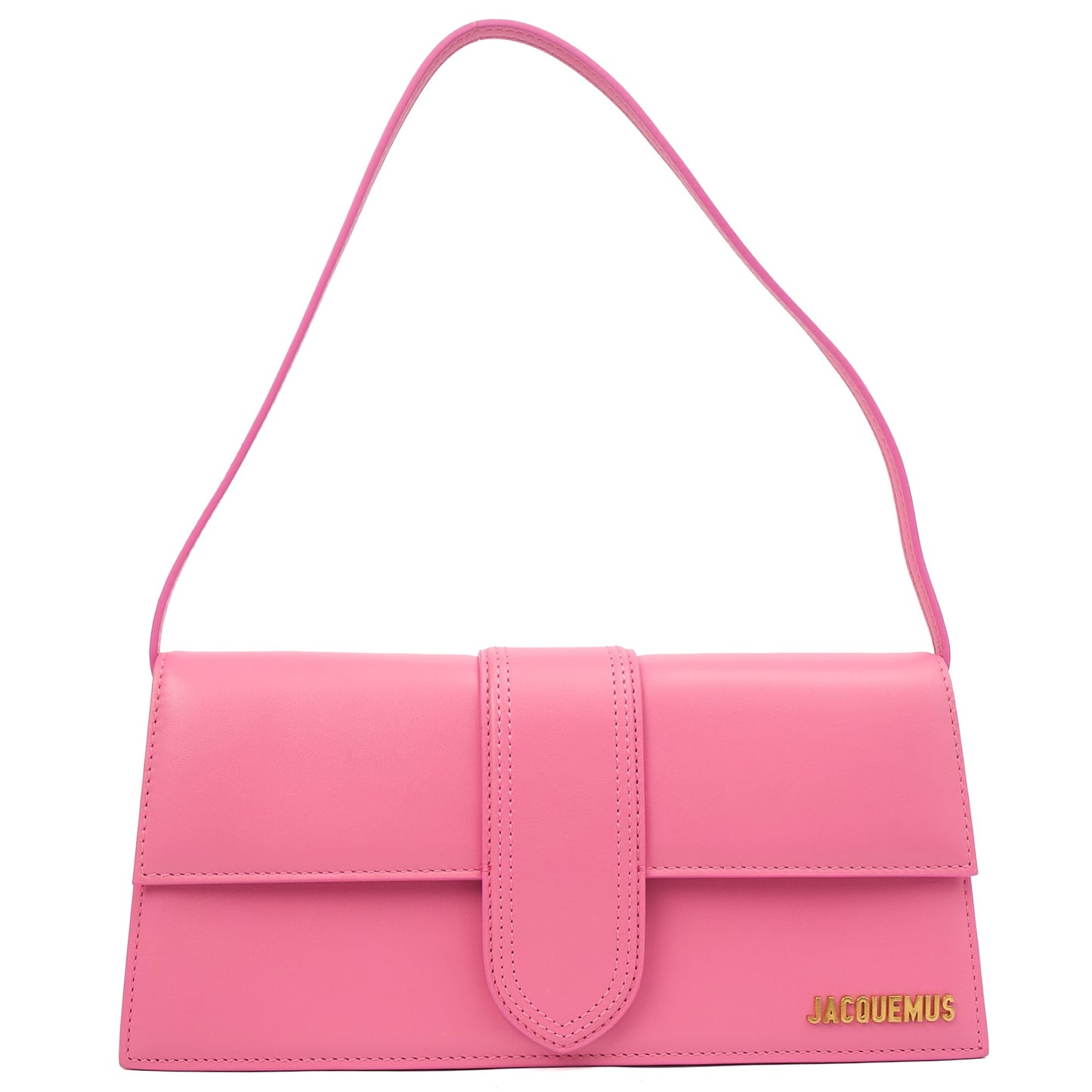 Jacquemus Shoulder Bag Le Bambino Long in Pink, Leather — Front View