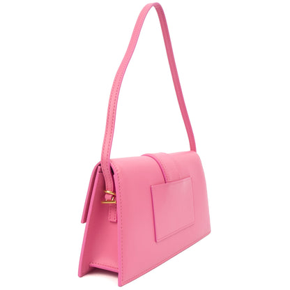 Jacquemus Shoulder Bag Le Bambino Long in Pink, Leather — Side View