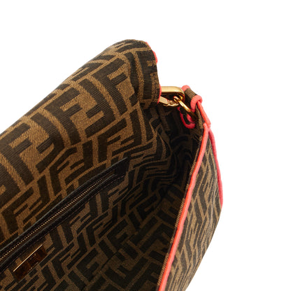 Fendi Cross Body Baguette - Large in Zucca FF, Canvas — Detail View