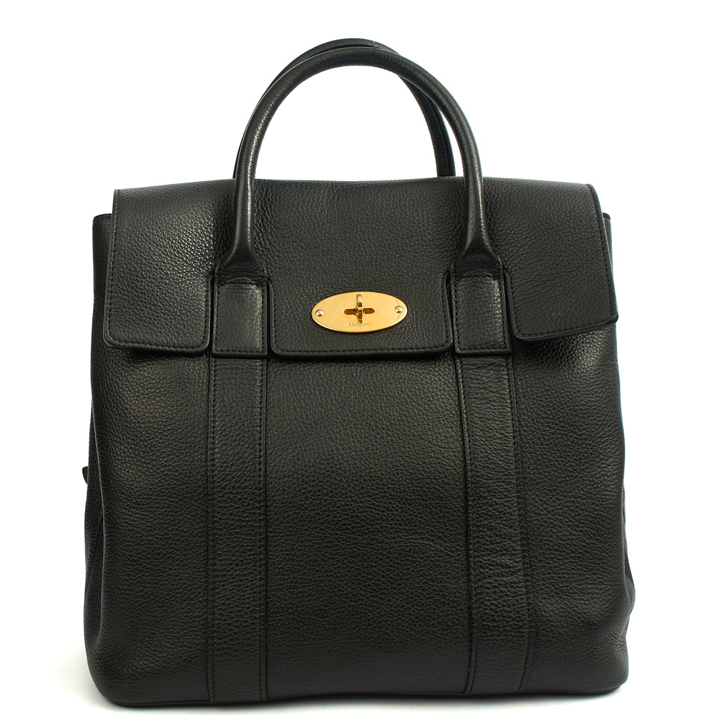 Mulberry Backpack Bayswater Backpack in Black, Leather — Front View