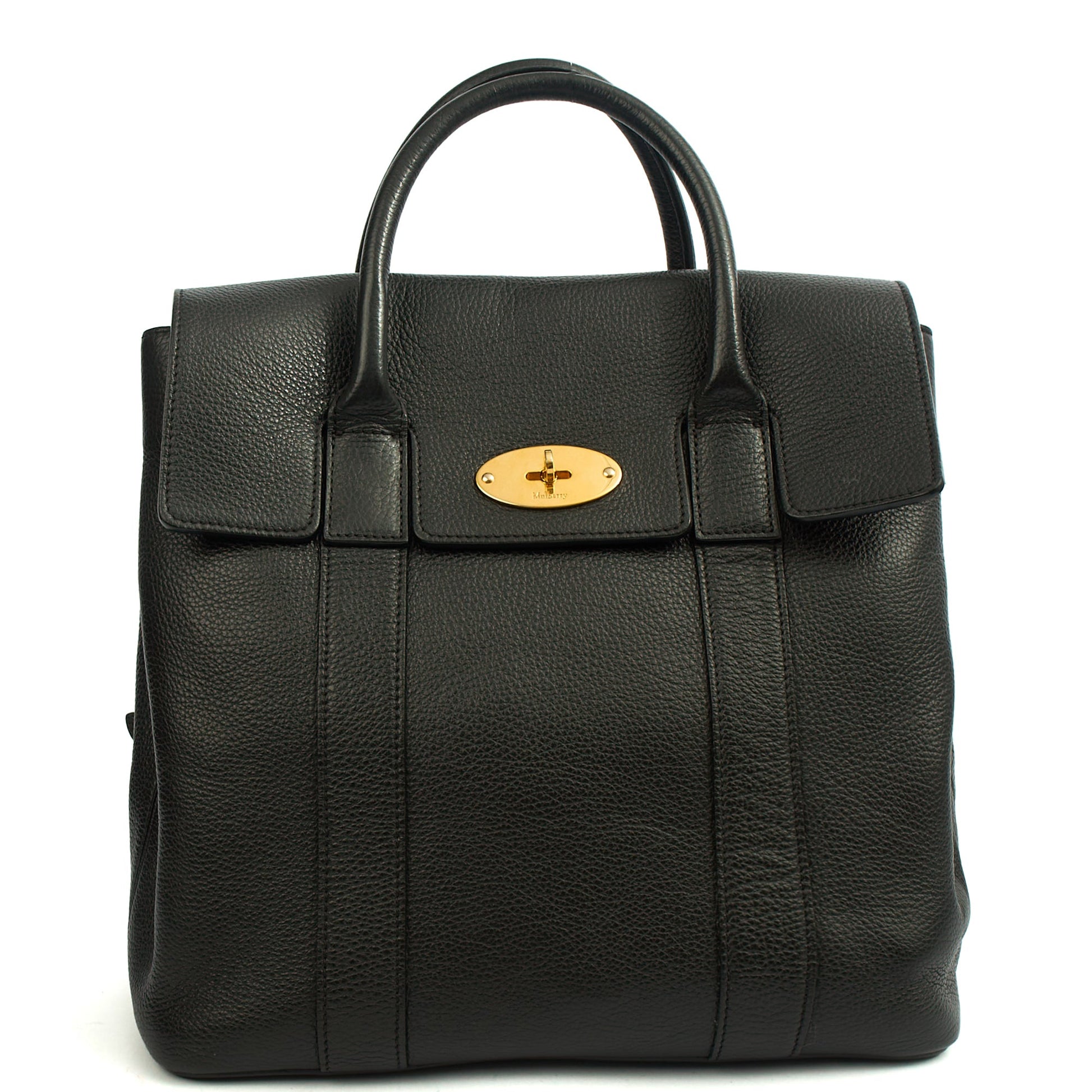 Mulberry Backpack Bayswater Backpack in Black, Leather — Front View