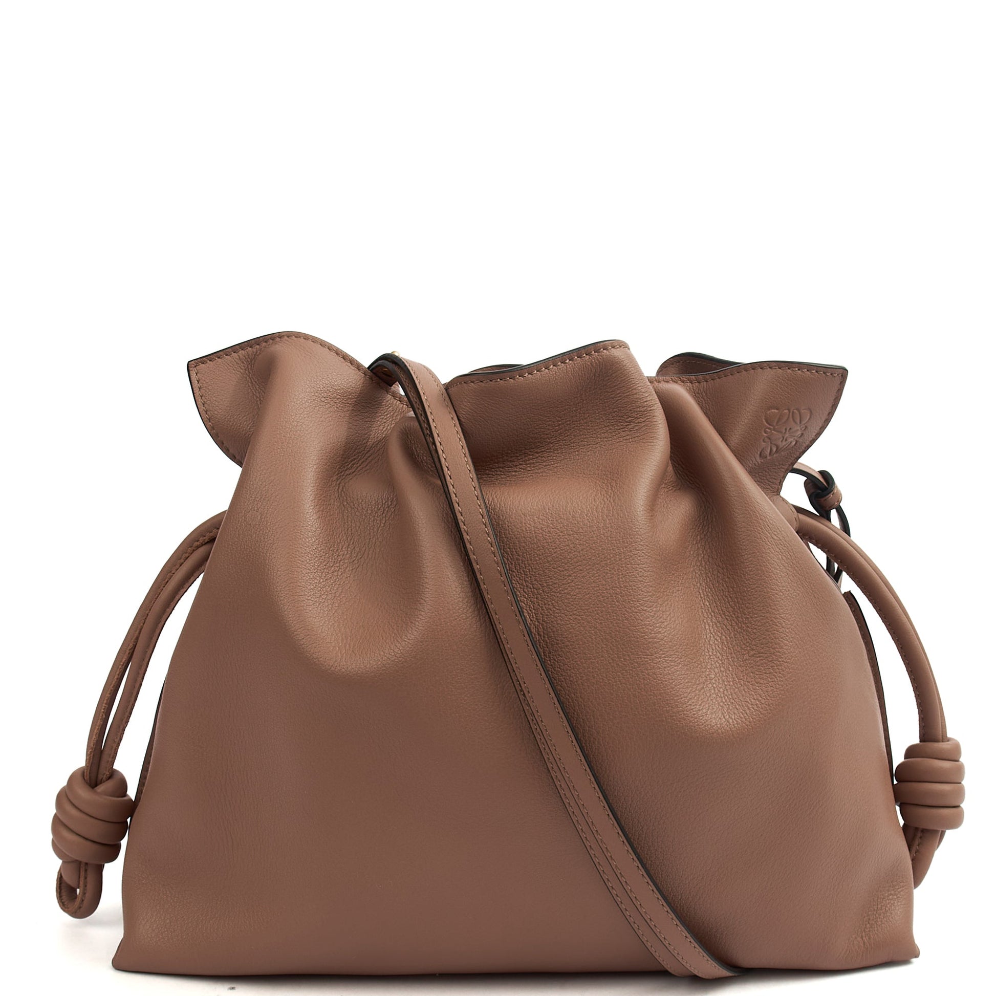 Loewe Shoulder Bag Flamenco in Pink, Leather — Top View