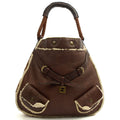 Fendi Tote Vintage Hobo in Brown, Fabric — Front View