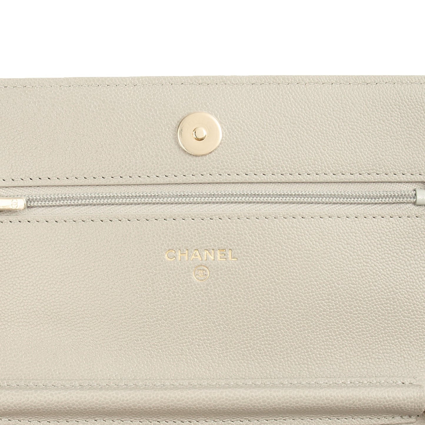Chanel Cross Body Wallet on Chain in Grey, Caviar Leather (GHW) — Alternate View 9